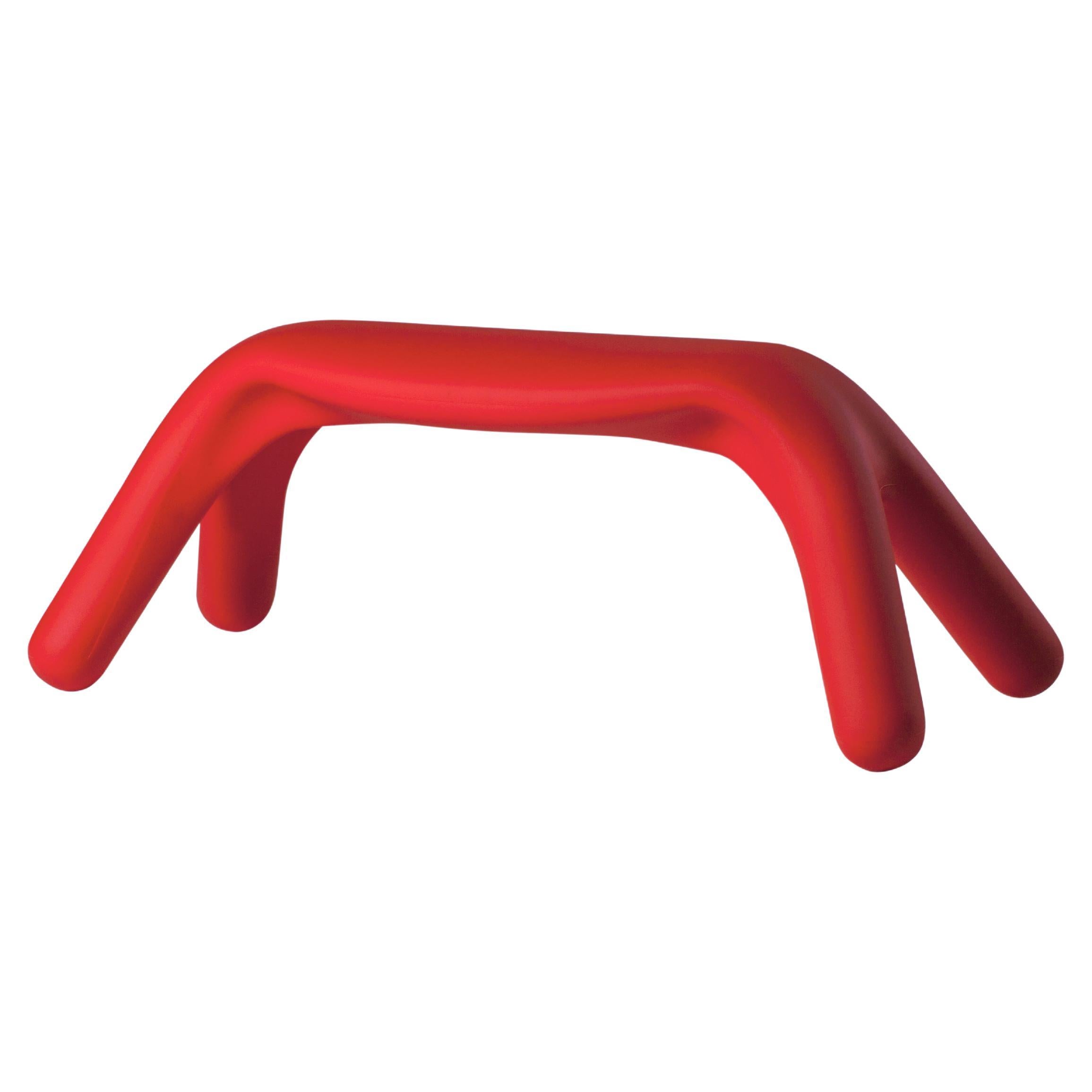 Flame Red Atlas Bench by Giorgio Biscaro For Sale