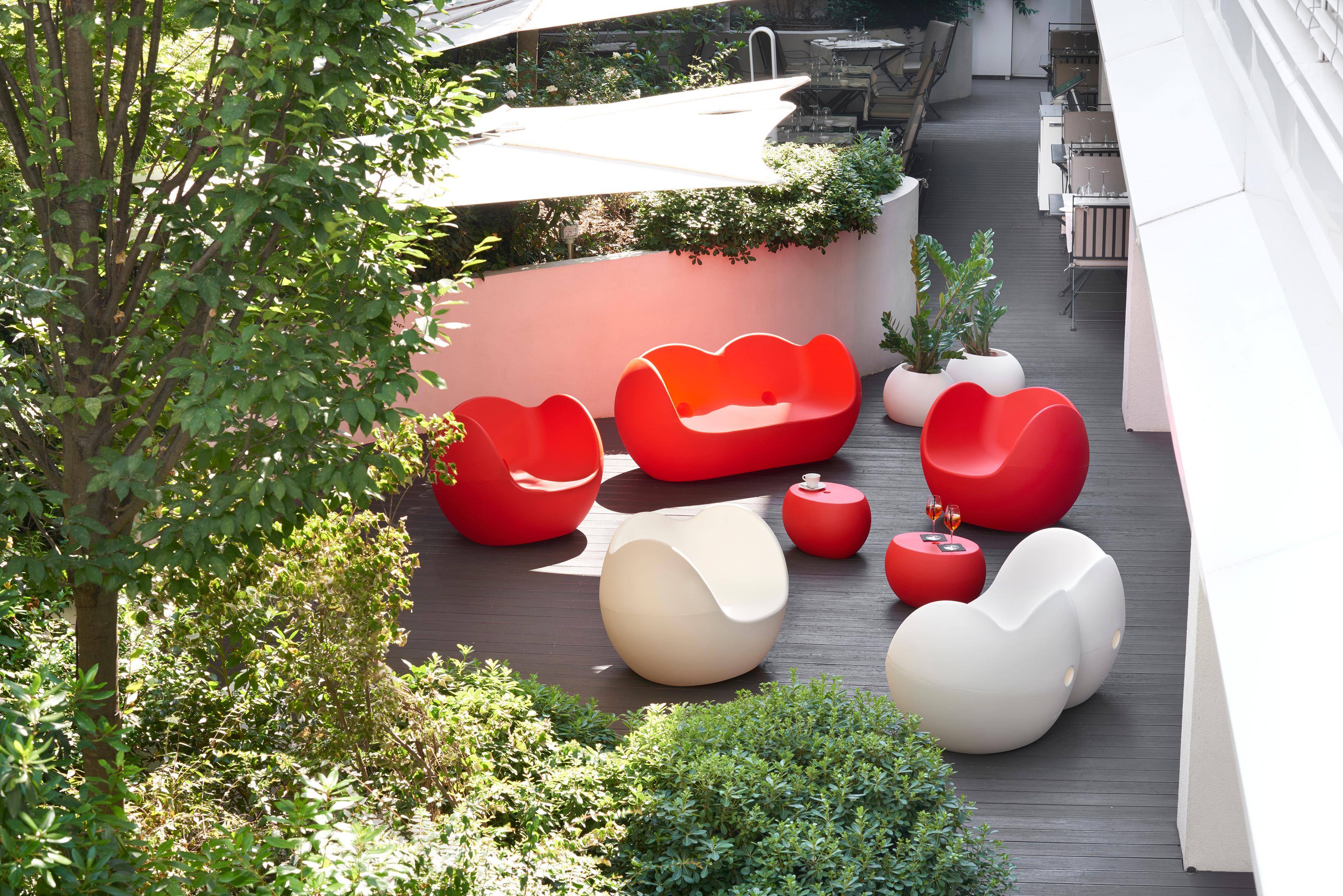 Post-Modern Flame Red Blos Pot by Karim Rashid For Sale