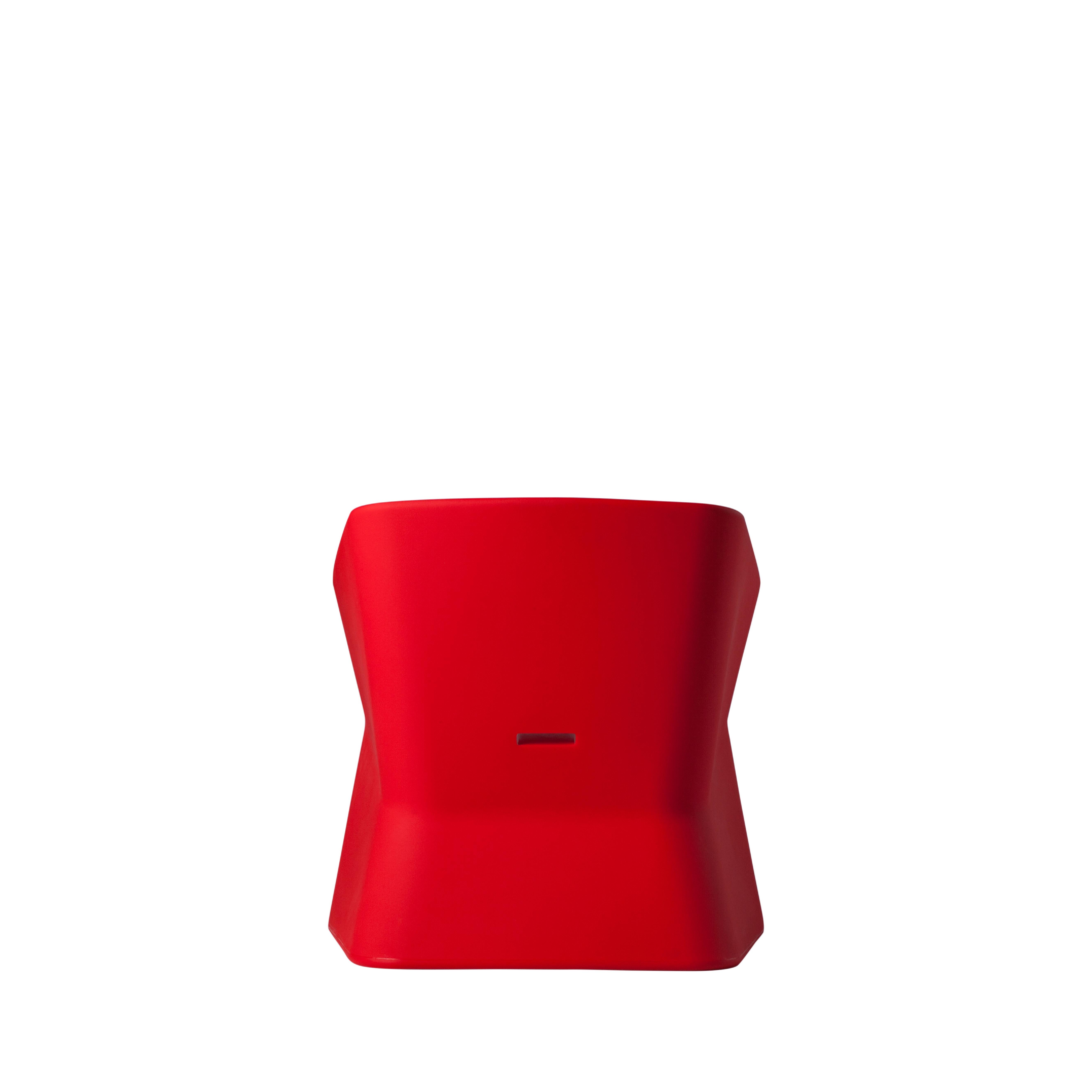Post-Modern Flame Red Exofa Armchair by Jorge Najera For Sale