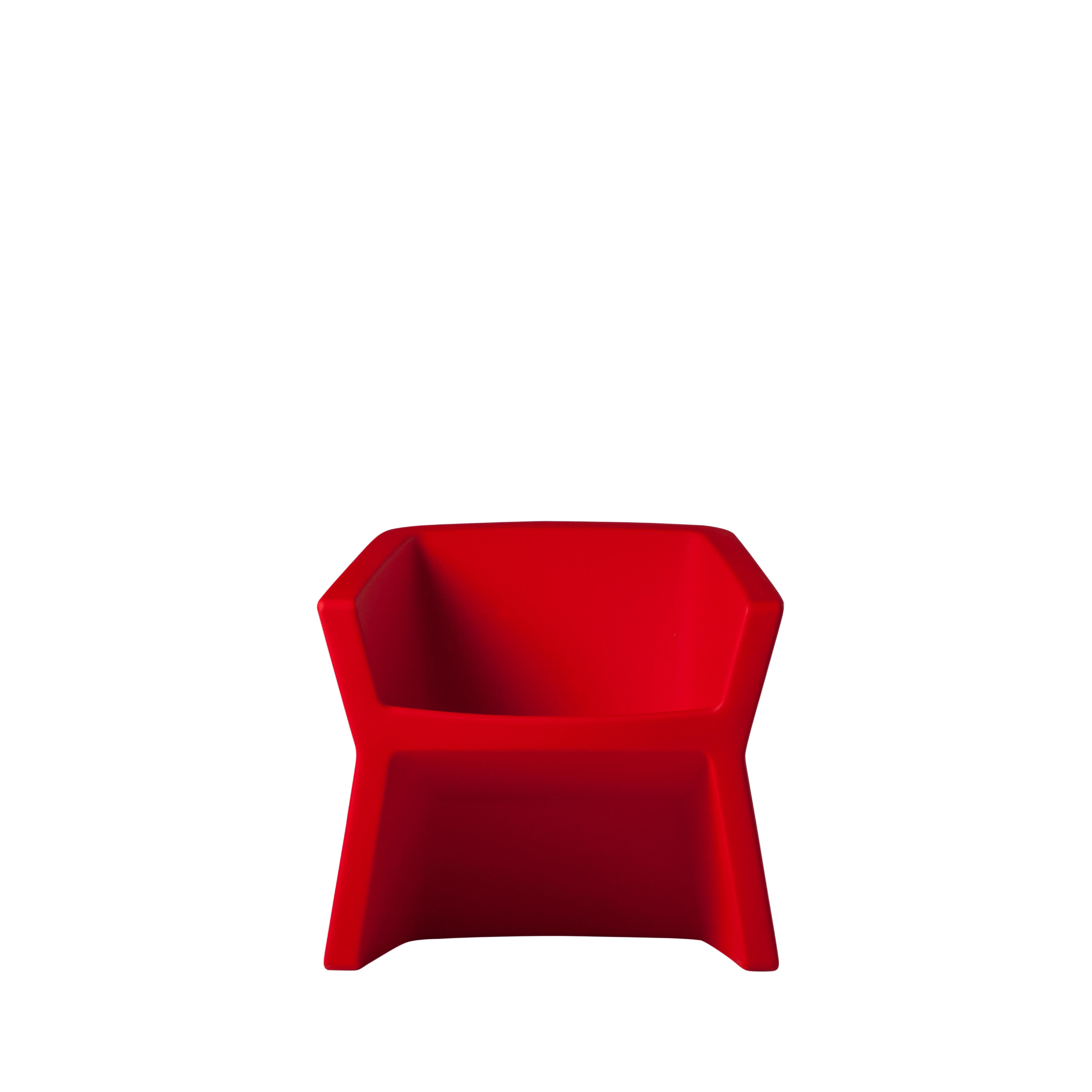 Italian Flame Red Exofa Armchair by Jorge Najera For Sale