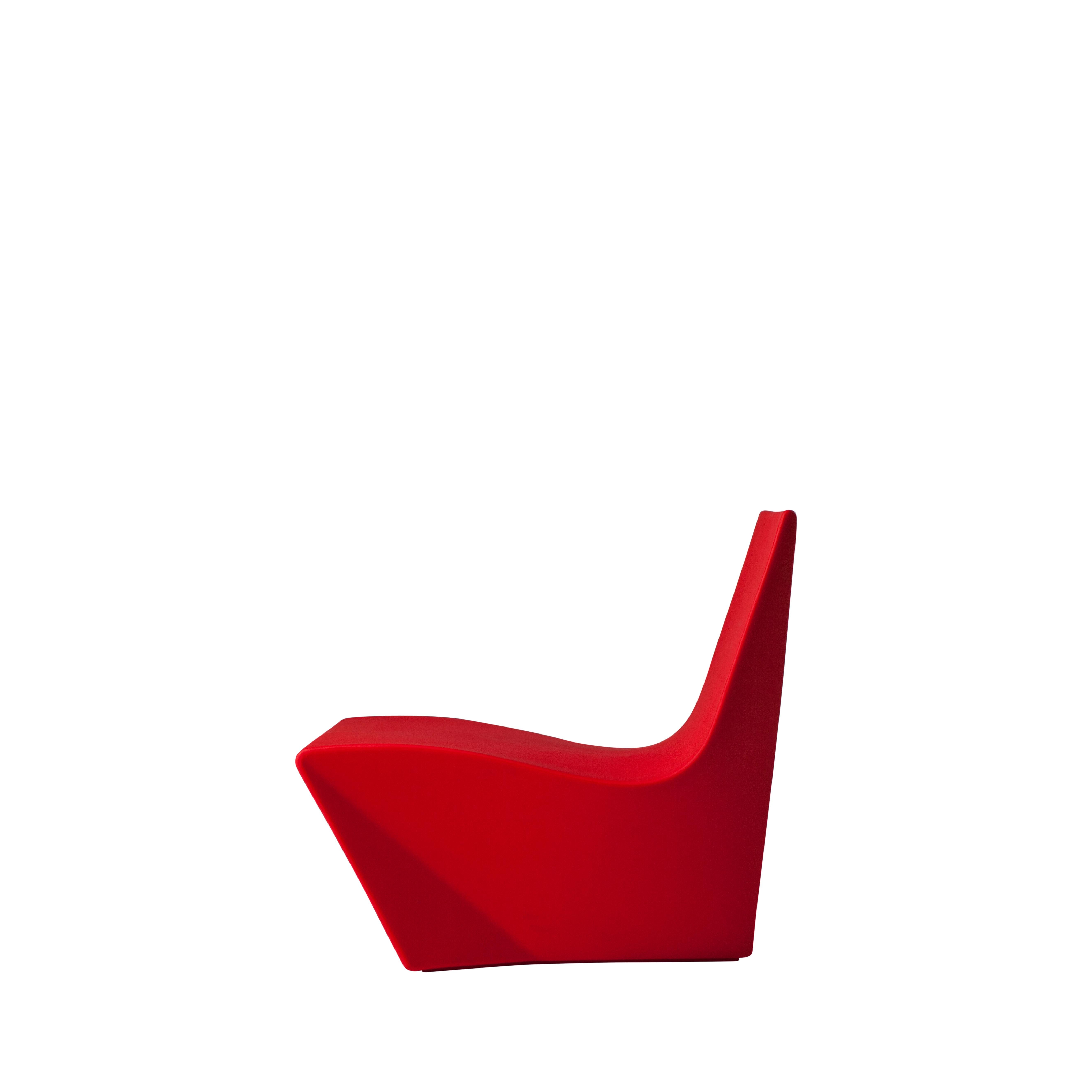 Contemporary Flame Red Kami Ichi Low Chair by Marc Sadler For Sale