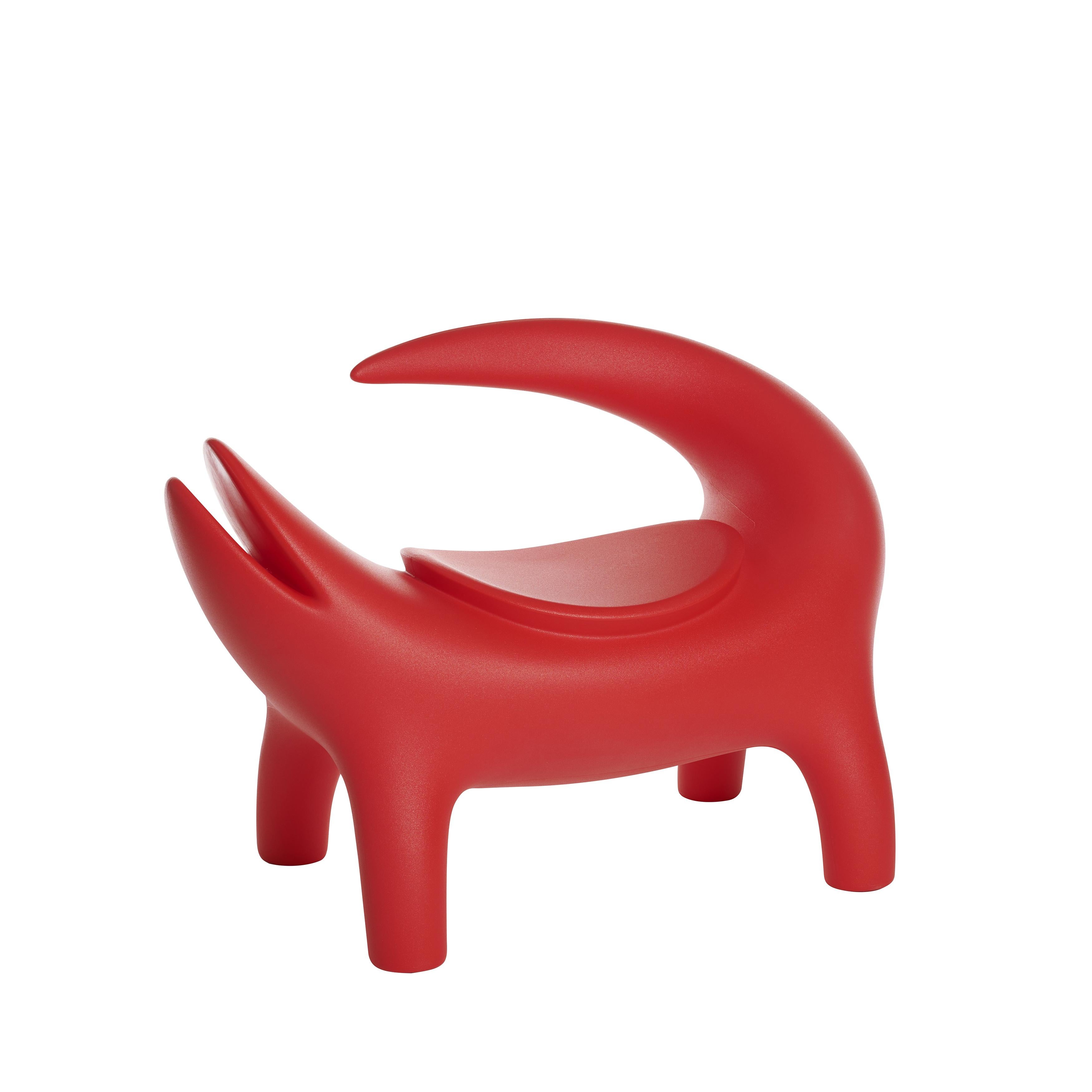 Flame Red Kroko Armchair by Marcantonio For Sale 2