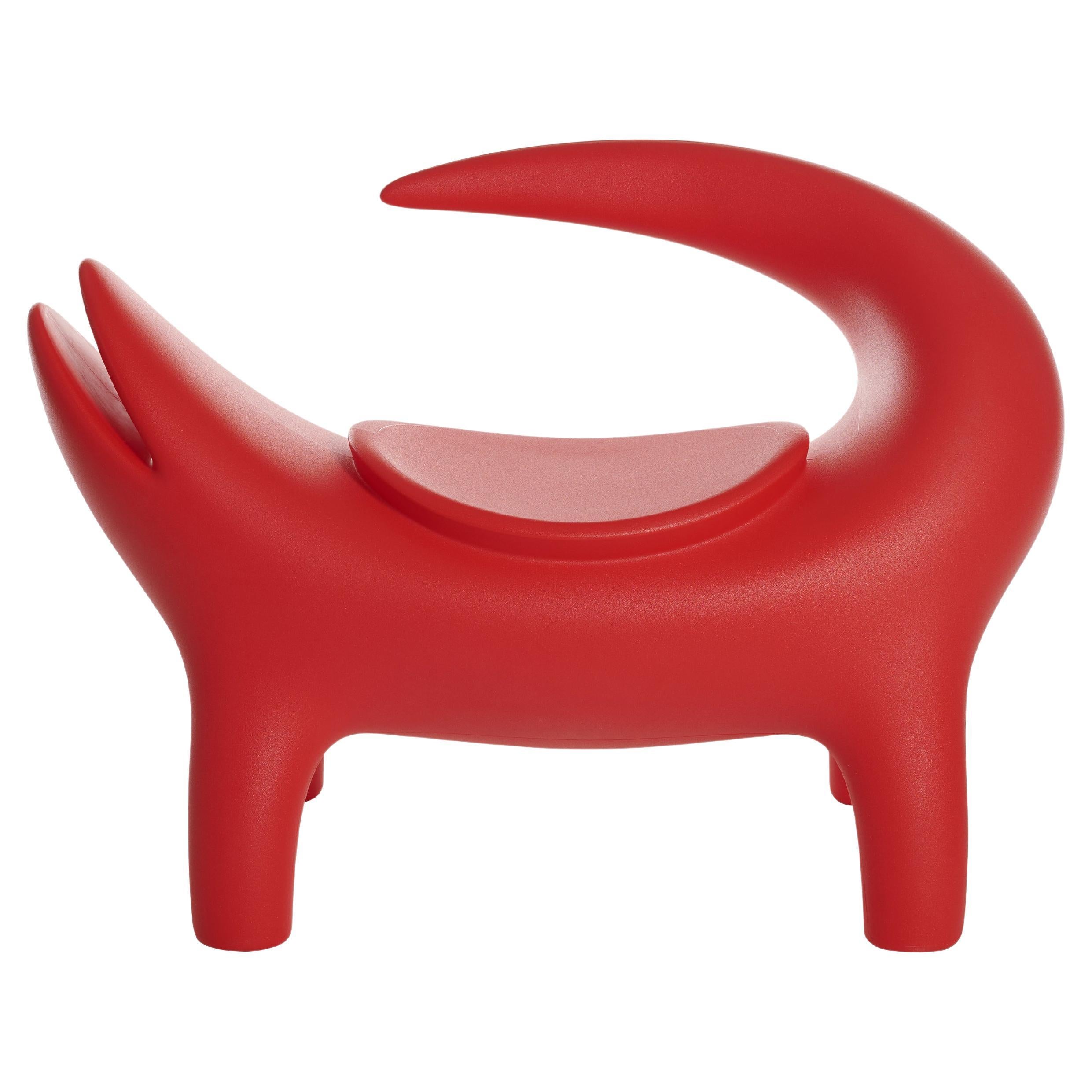 Flame Red Kroko Armchair by Marcantonio For Sale