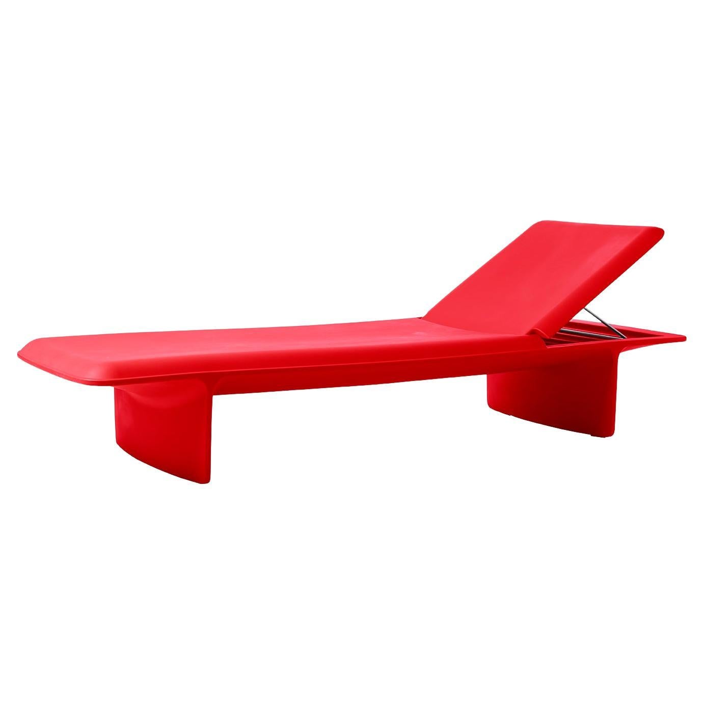 Flame Red Ponente Sun Lounger by Martinelli Venezia Studio