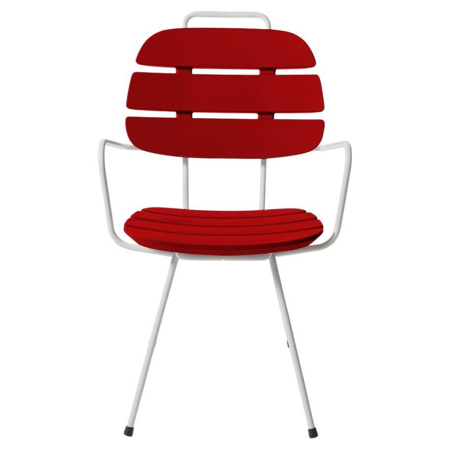 Flame Red Ribs Chair by OTTO Studio For Sale