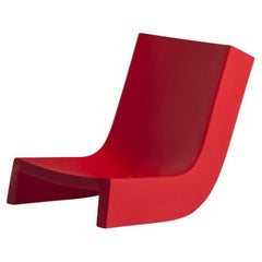 Flame Red Twist Rocking Low Chair by Prospero Rasulo
