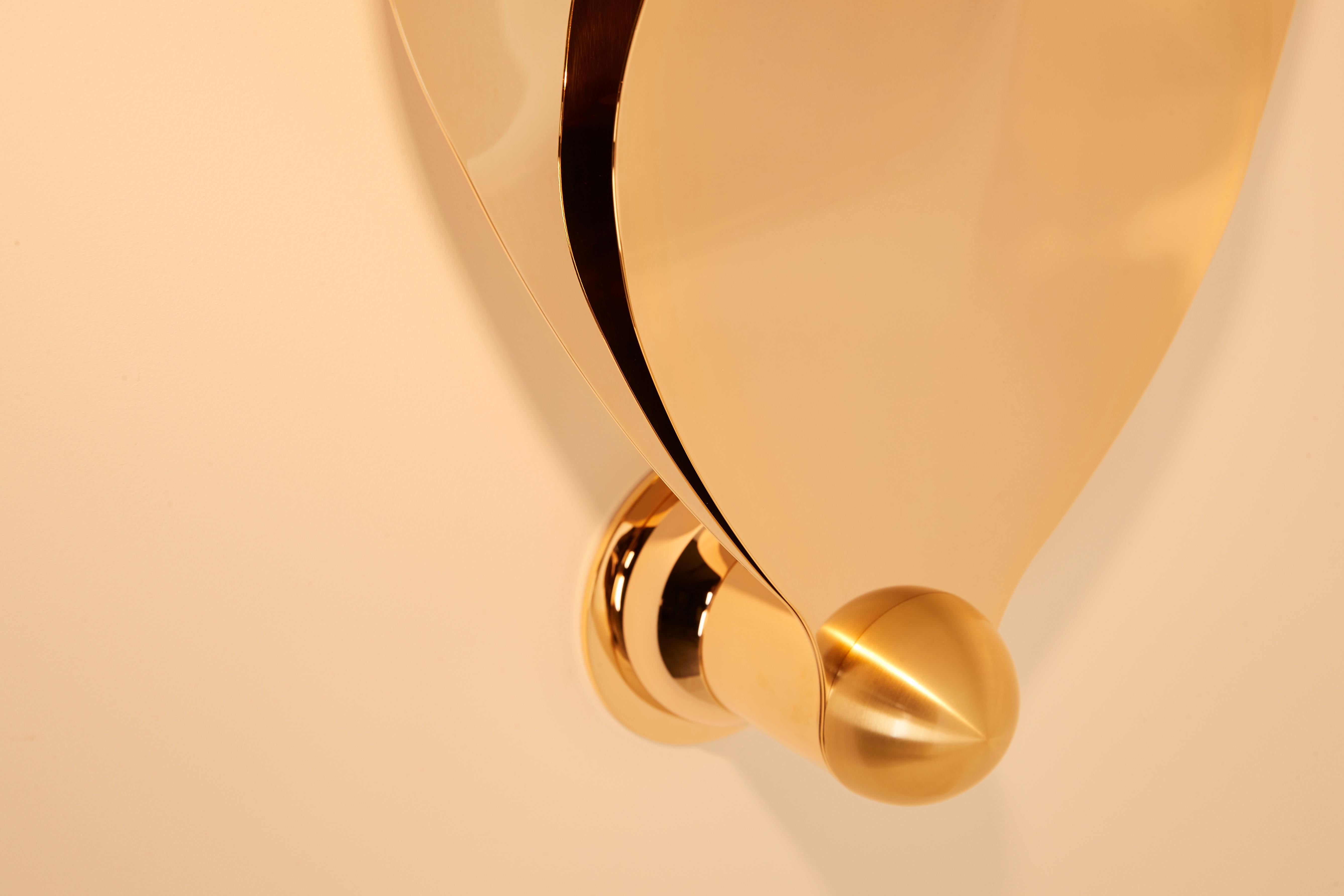 Brass Flame Wall Lamp by Mydriaz For Sale