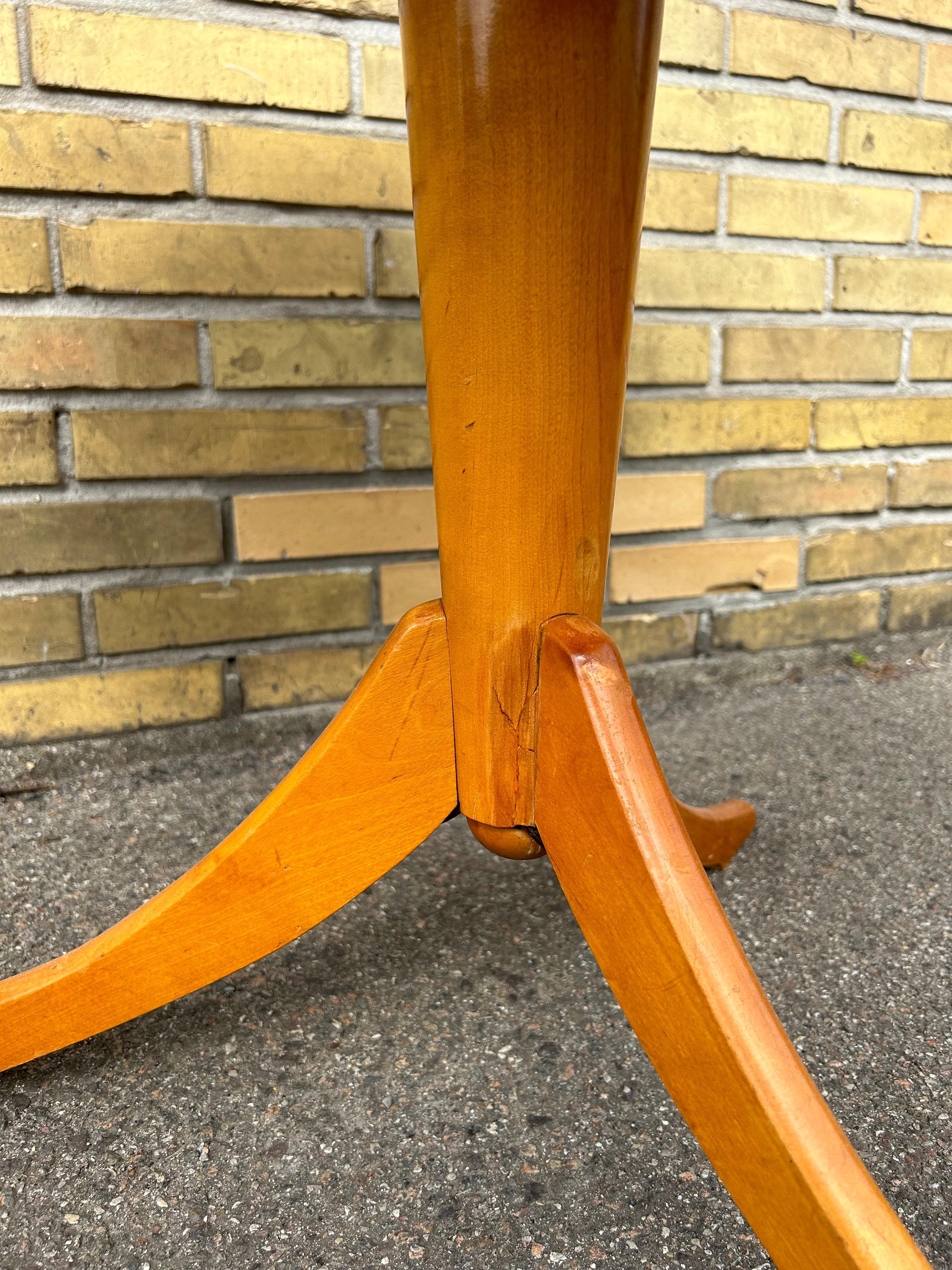 Lacquered Flamed Birch Coffe Table Sweden, 1950s For Sale