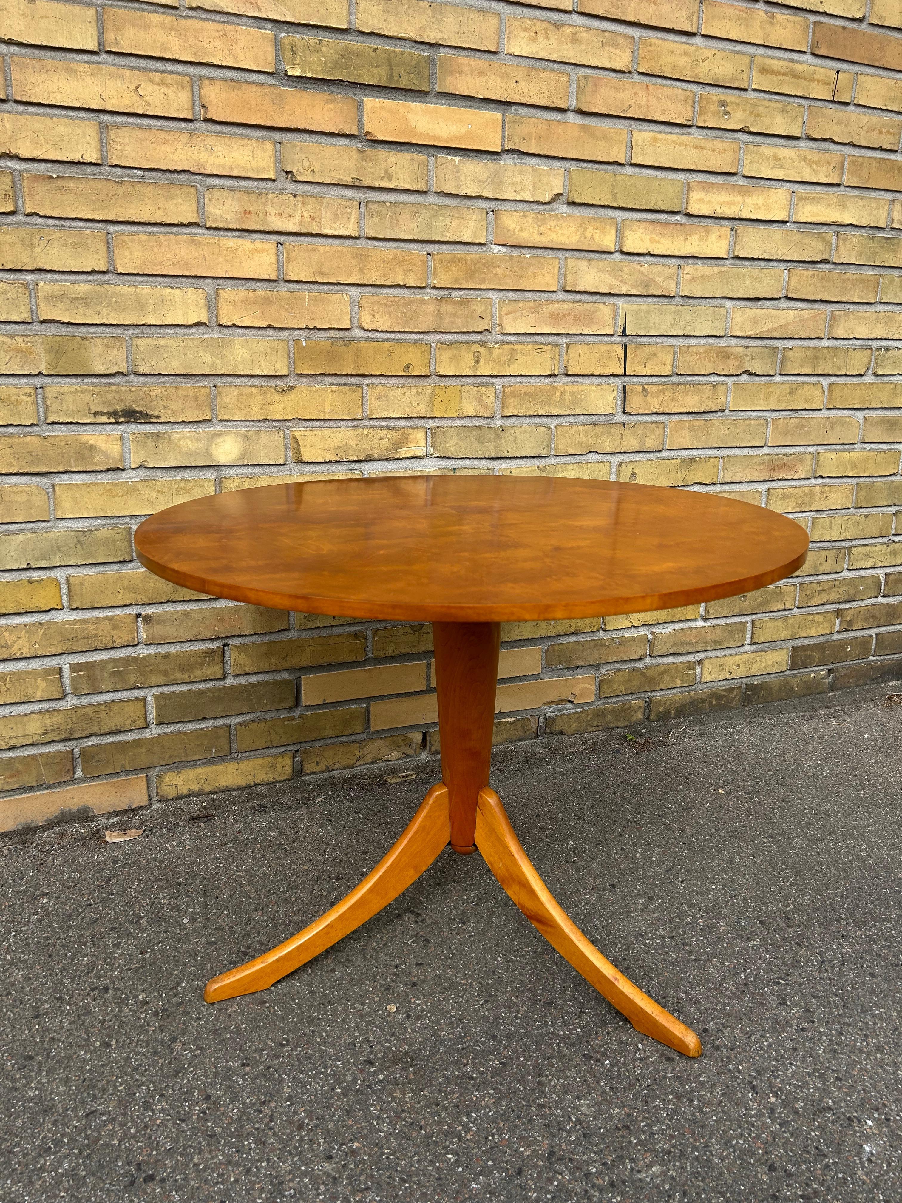 Mid-20th Century Flamed Birch Coffe Table Sweden, 1950s For Sale