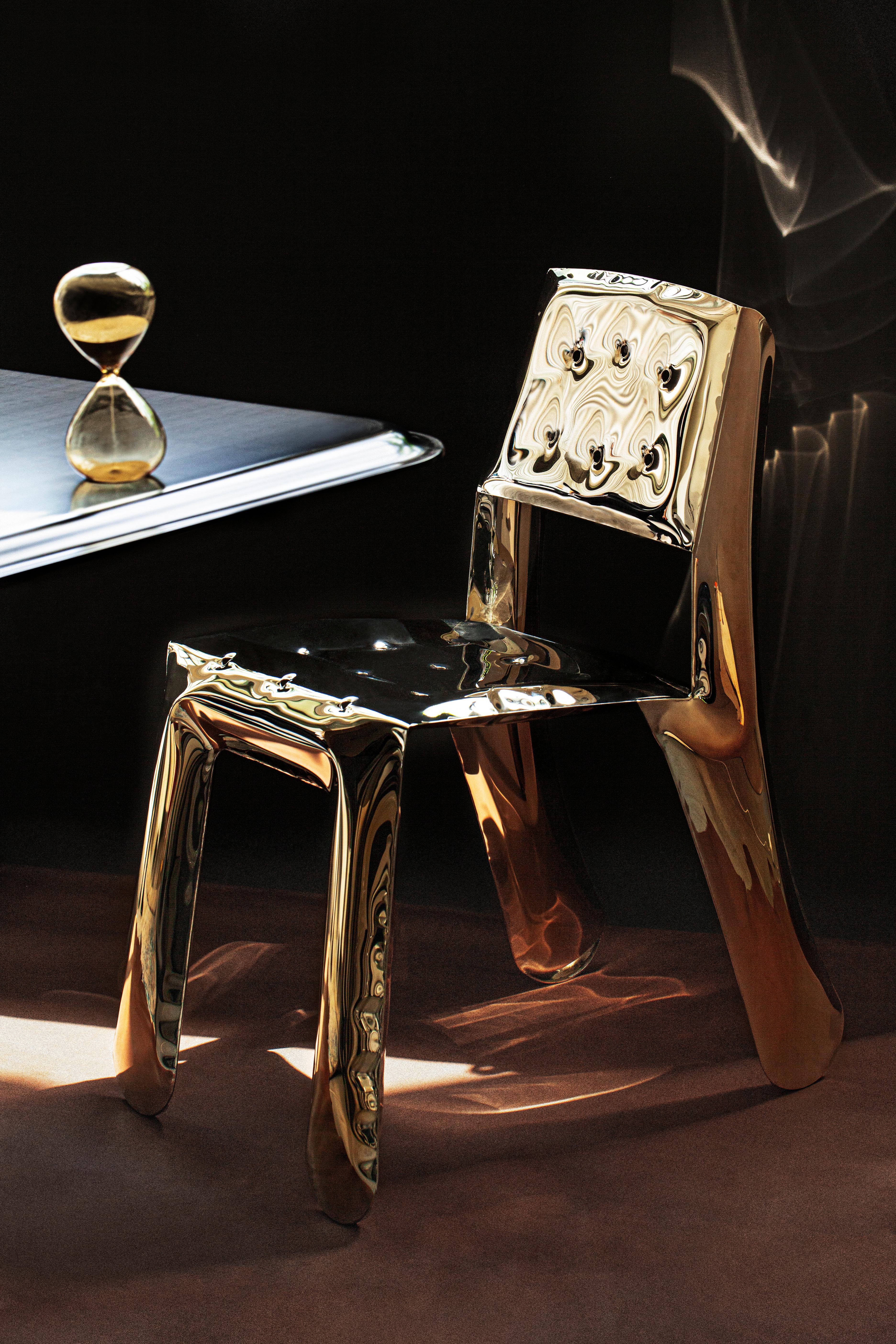 Flamed Gold Chippensteel 0.5 Sculptural Chair by Zieta In New Condition For Sale In Geneve, CH