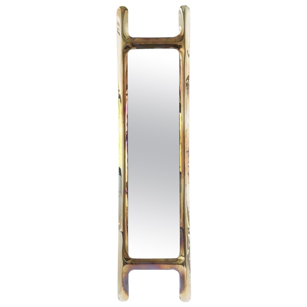 Specchio da parete scultoreo Flamed Gold Drab di Zieta