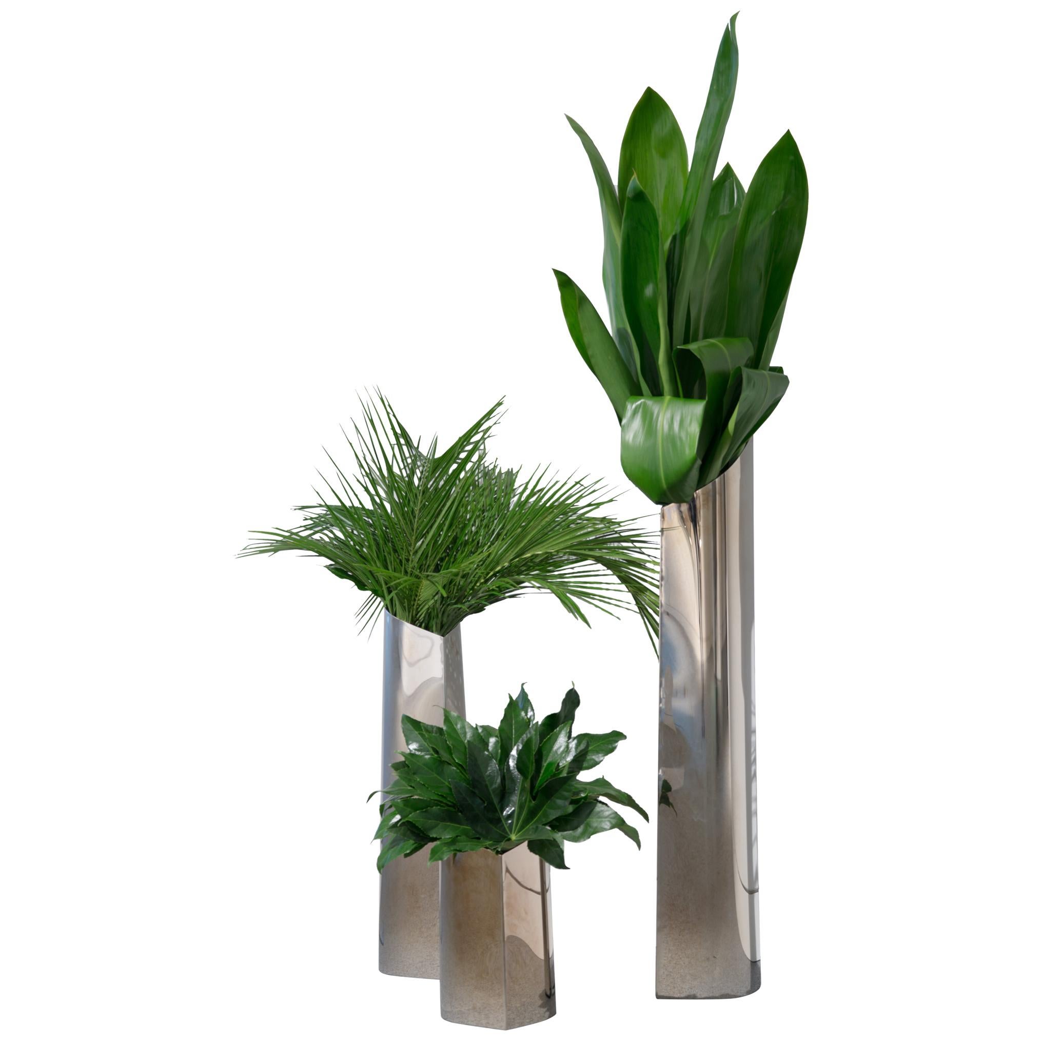 Flamed Gold Parova Vase 3 Set Stainless Steel by Zieta