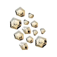 Flamed Gold Set of 12 Kamyki Wall Decor by Zieta