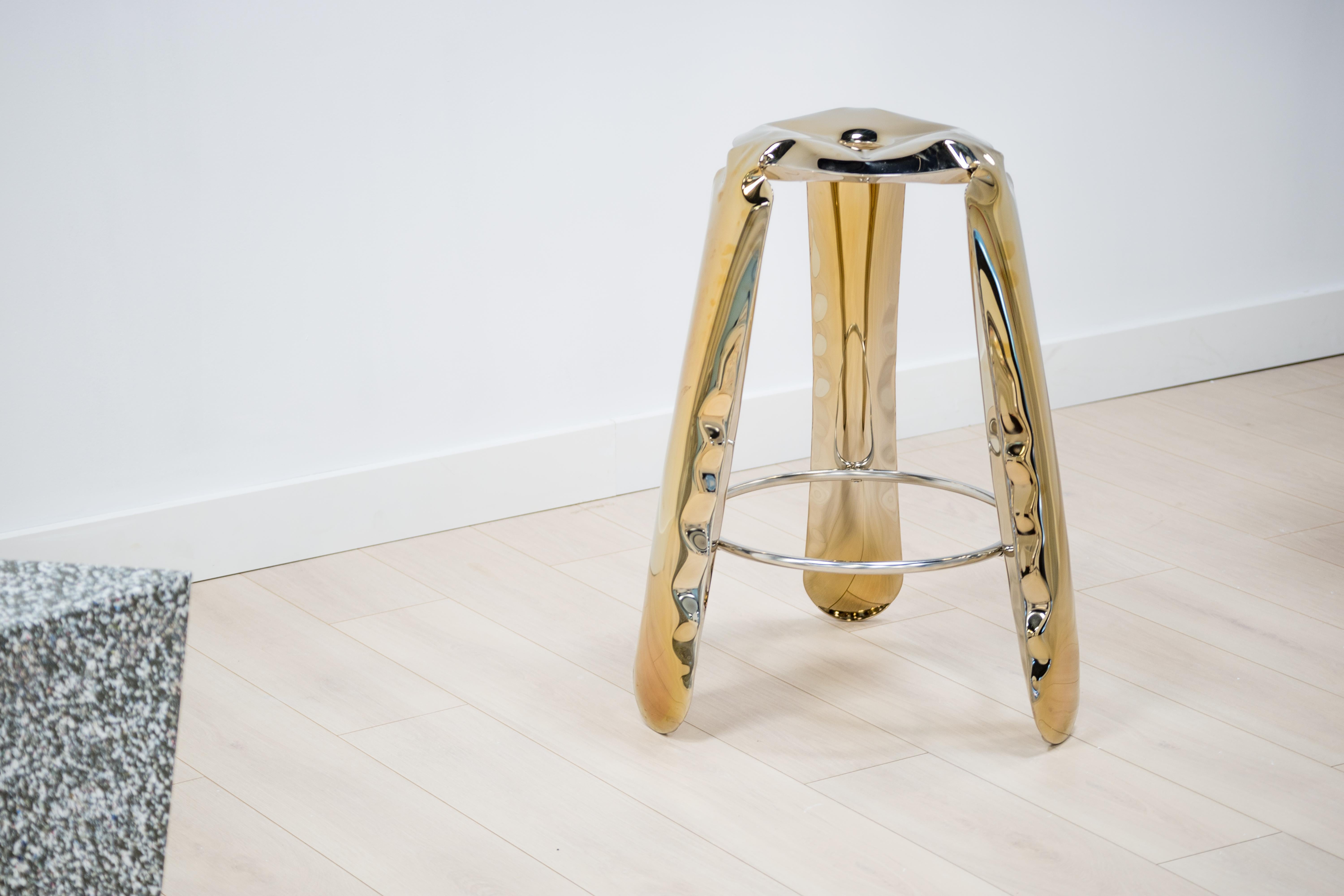 Flamed Gold Standard Plopp Stool by Zieta In New Condition For Sale In Geneve, CH