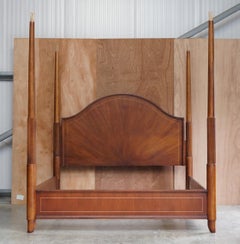 Flamed Hardwood Thomasville Super King Size Four Posted Bed Frame Adustable Post