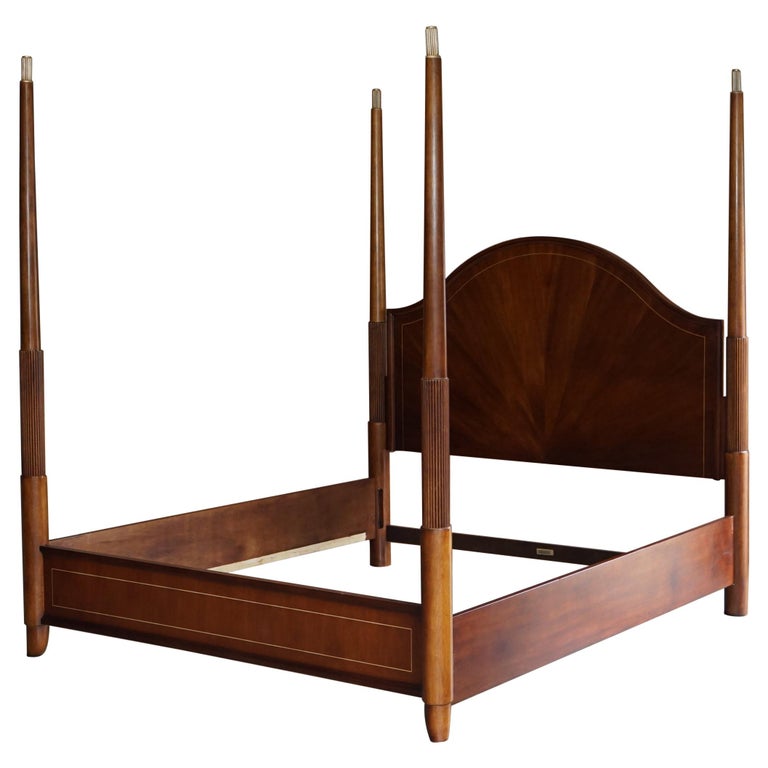 Flamed Hardwood Thomasville Super King Size Four Posted Bed Frame