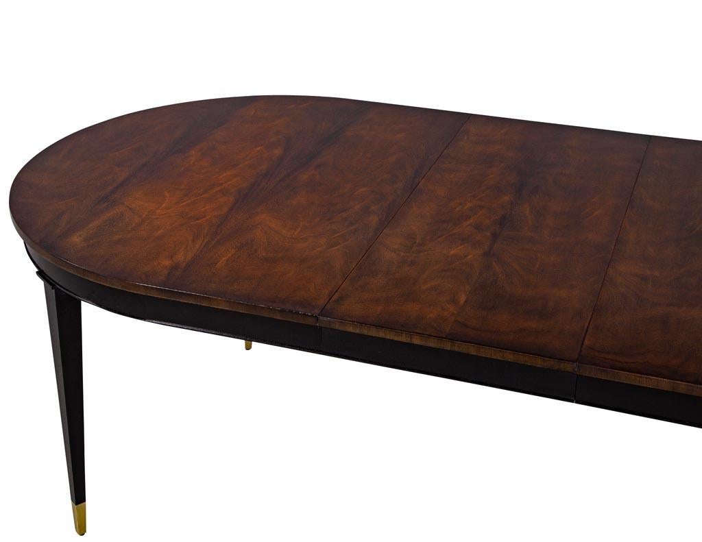 Mid-Century Modern Flamed Mahogany Dining Table Hepplewhite Inspired For Sale