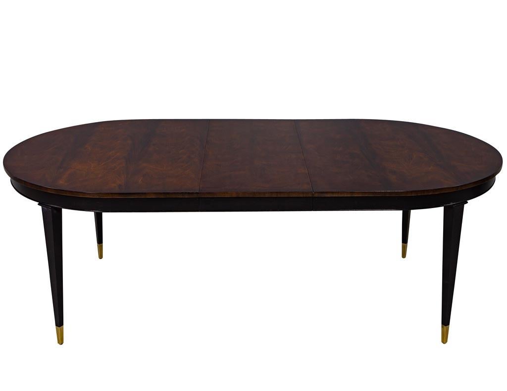 Flamed Mahogany Dining Table Hepplewhite Inspired In New Condition For Sale In North York, ON