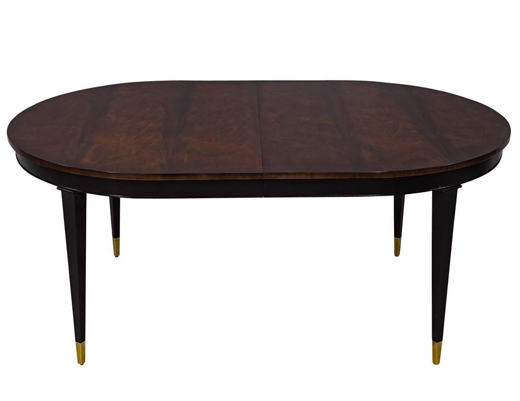 Brass Flamed Mahogany Dining Table Hepplewhite Inspired