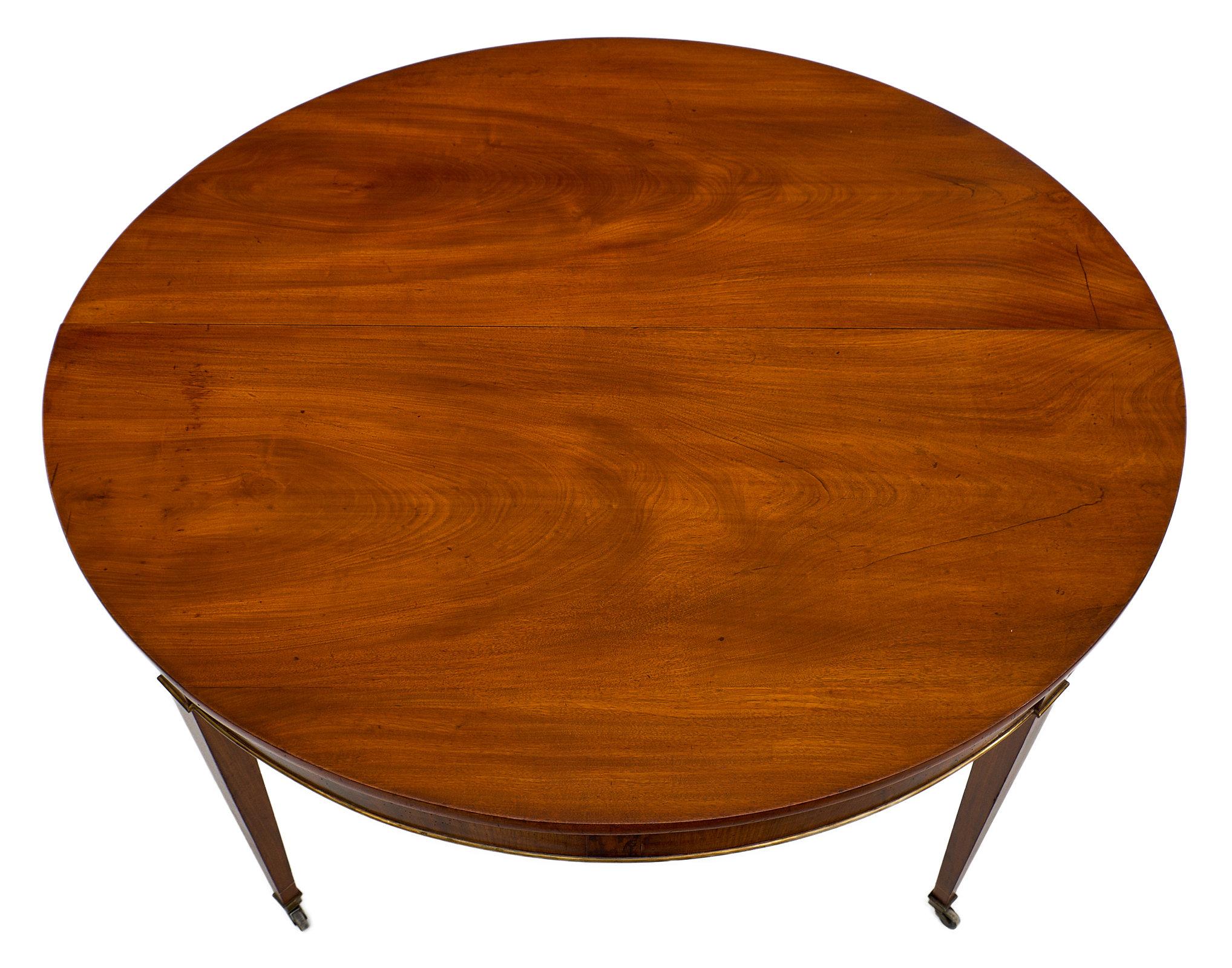 Brass Flamed Mahogany Directoire Dining Table