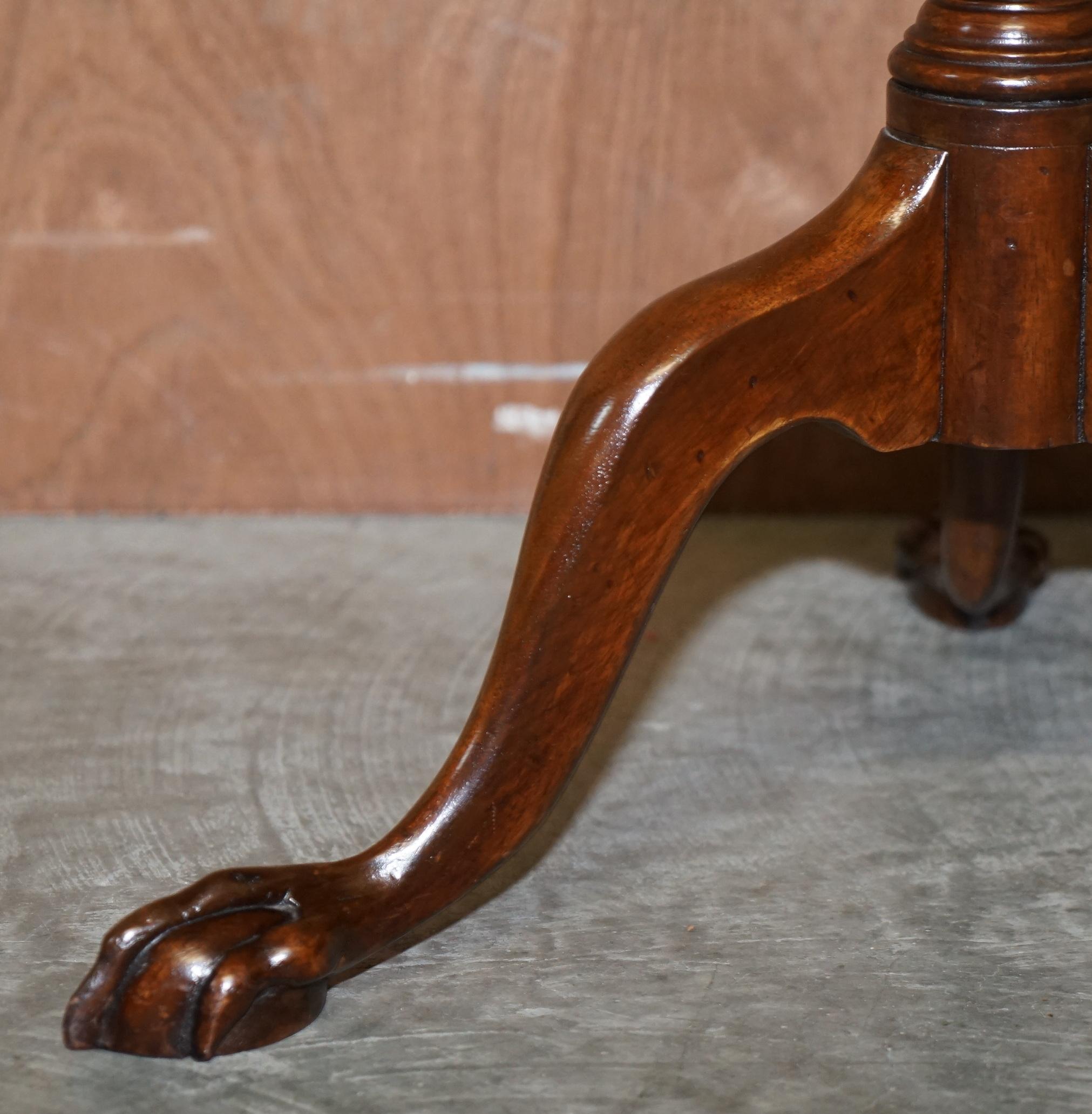 Flamed Hardwood Gallery Rail Side Table with Claw & Ball Feet Regency Style For Sale 5