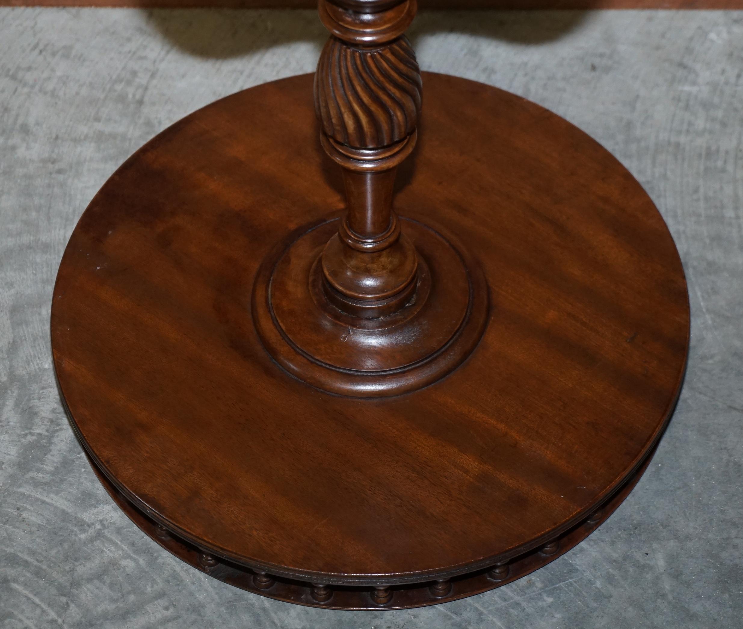 Flamed Hardwood Gallery Rail Side Table with Claw & Ball Feet Regency Style For Sale 9