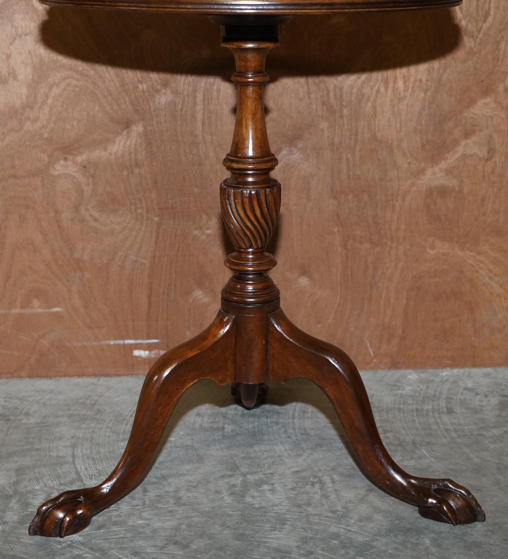 Flamed Hardwood Gallery Rail Side Table with Claw & Ball Feet Regency Style For Sale 3