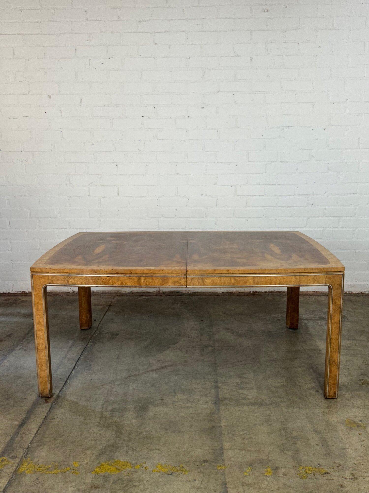 Flamed Walnut and Burl Wood Dining Table For Sale 2