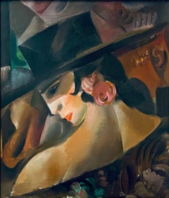 „Flamenco-Tänzer,“ Brillantes Ölgemälde im Art-déco-Stil des Kubismus von Schyl, 1920er Jahre