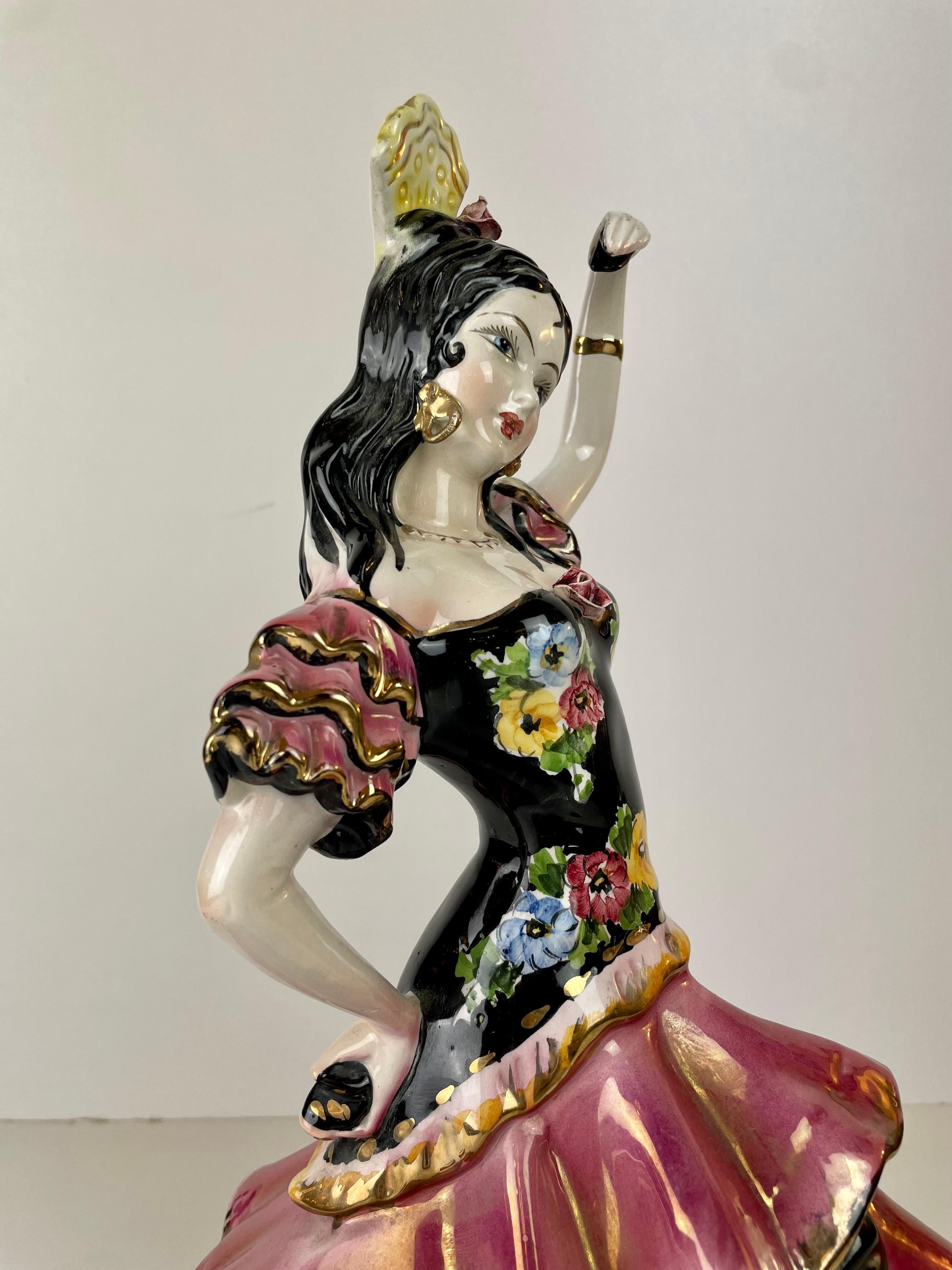 Ballerina di flamenco in ceramica di Formento & Formento, anni '50-'60 in vendita 4