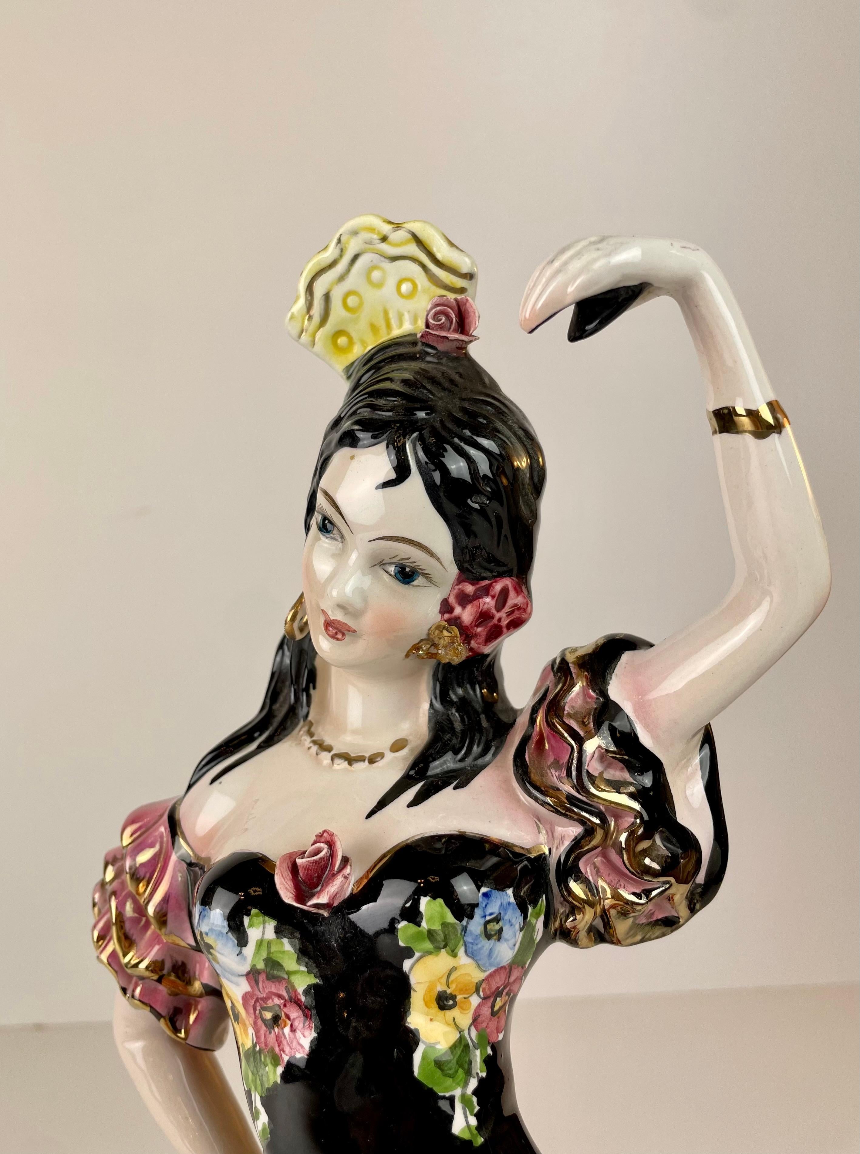 Ballerina di flamenco in ceramica di Formento & Formento, anni '50-'60 in vendita 6