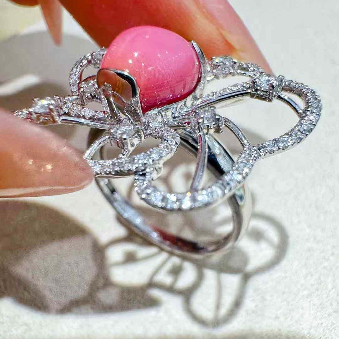 【Conchéa】Radiant Bloom Muschel Perle & Diamant Ring - 3.35ct im Angebot 4
