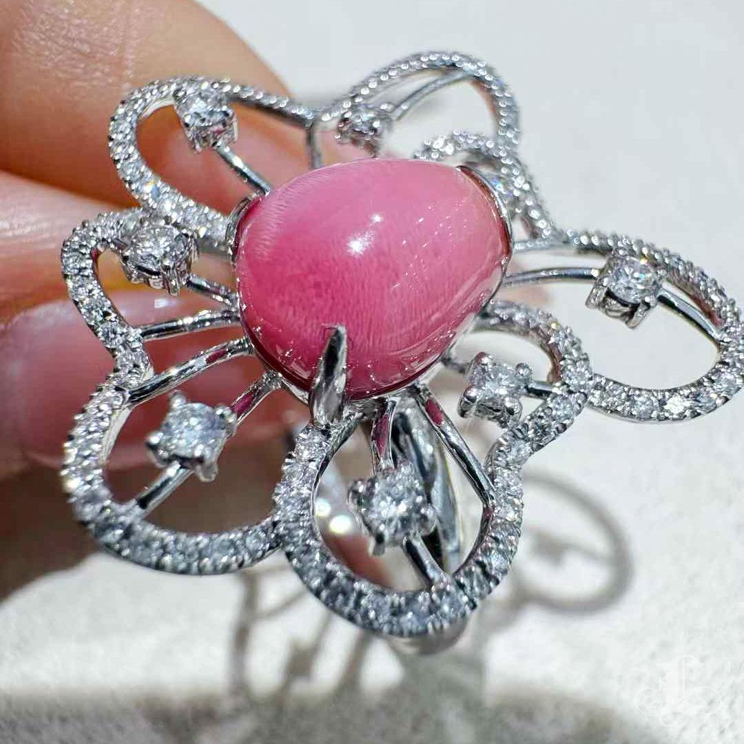 【Conchéa】Radiant Bloom Muschel Perle & Diamant Ring - 3.35ct im Angebot 3