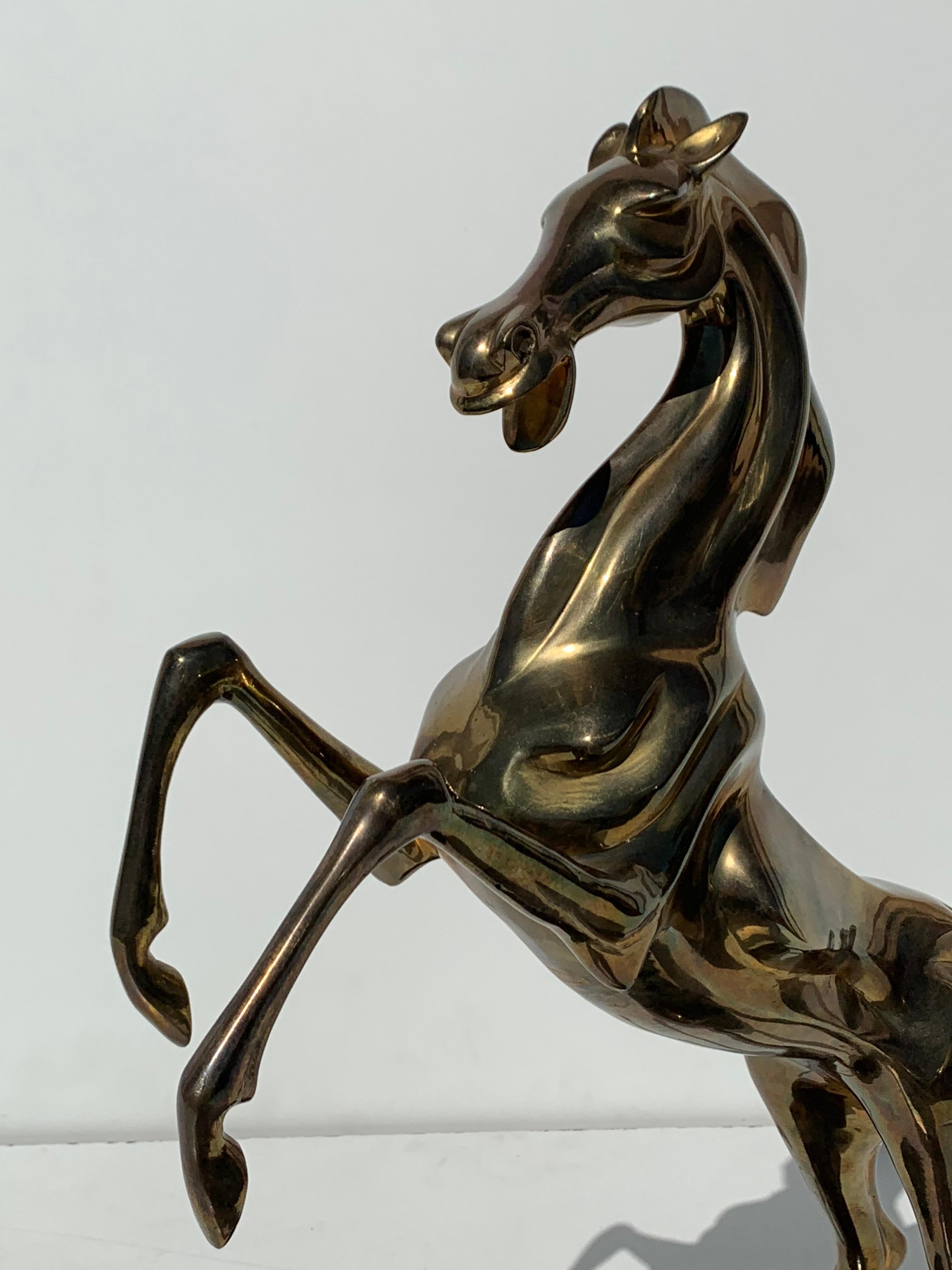 Art Nouveau Style Brass Horse Sculpture For Sale 6