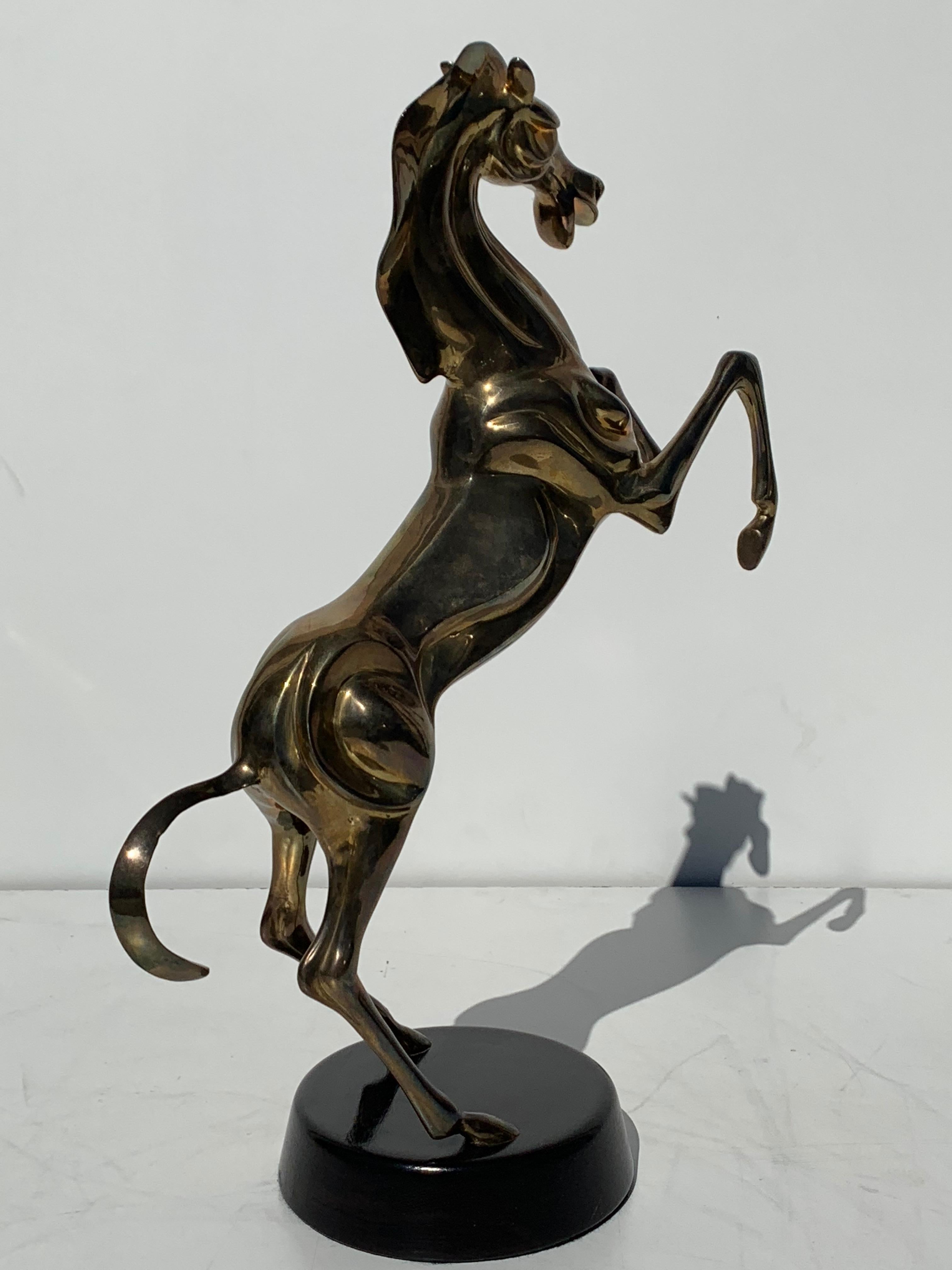 Art Nouveau style brass horse sculpture in the manner of Curtis Jere.

 