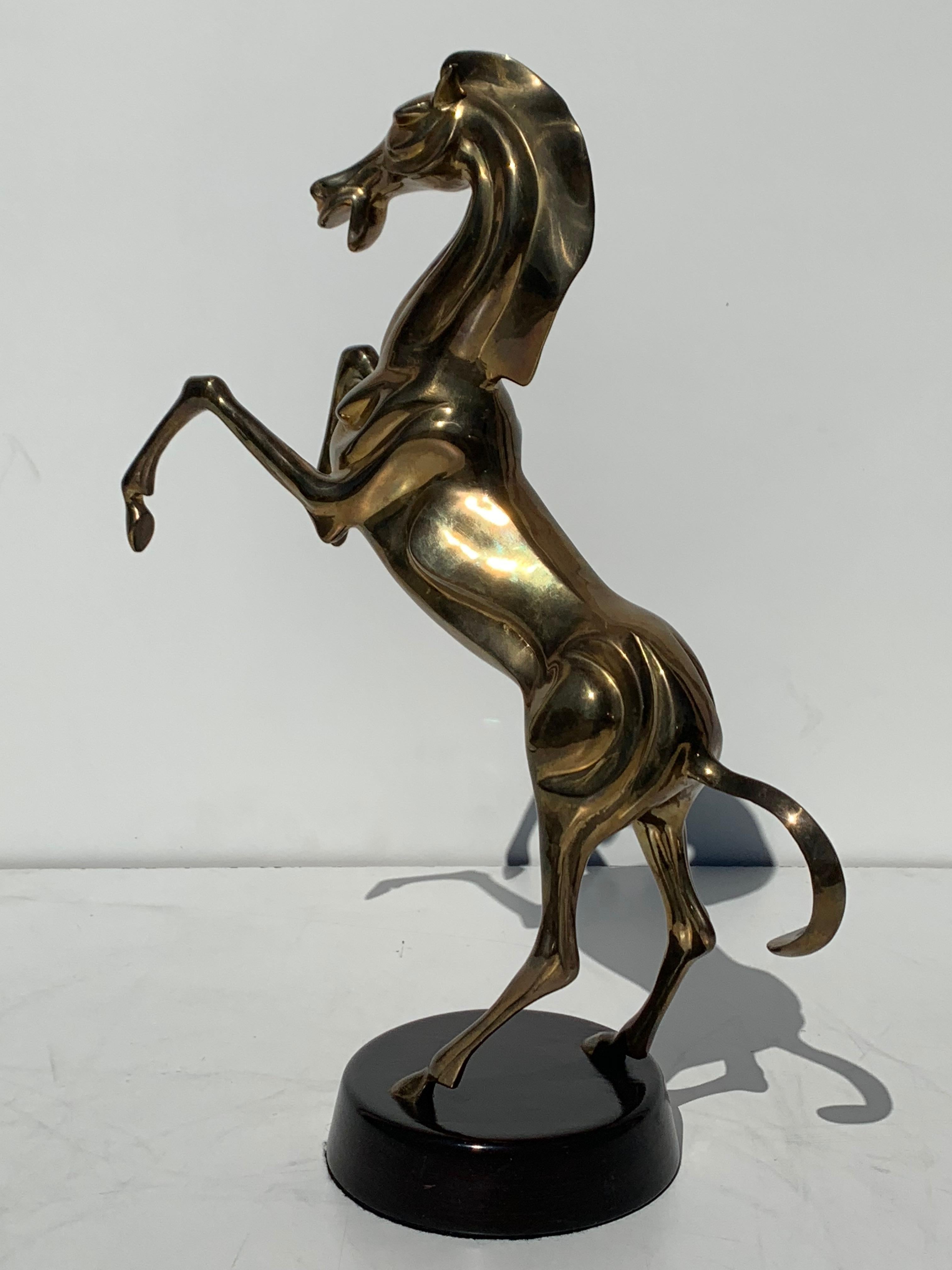 Art Nouveau Style Brass Horse Sculpture In Good Condition For Sale In North Hollywood, CA