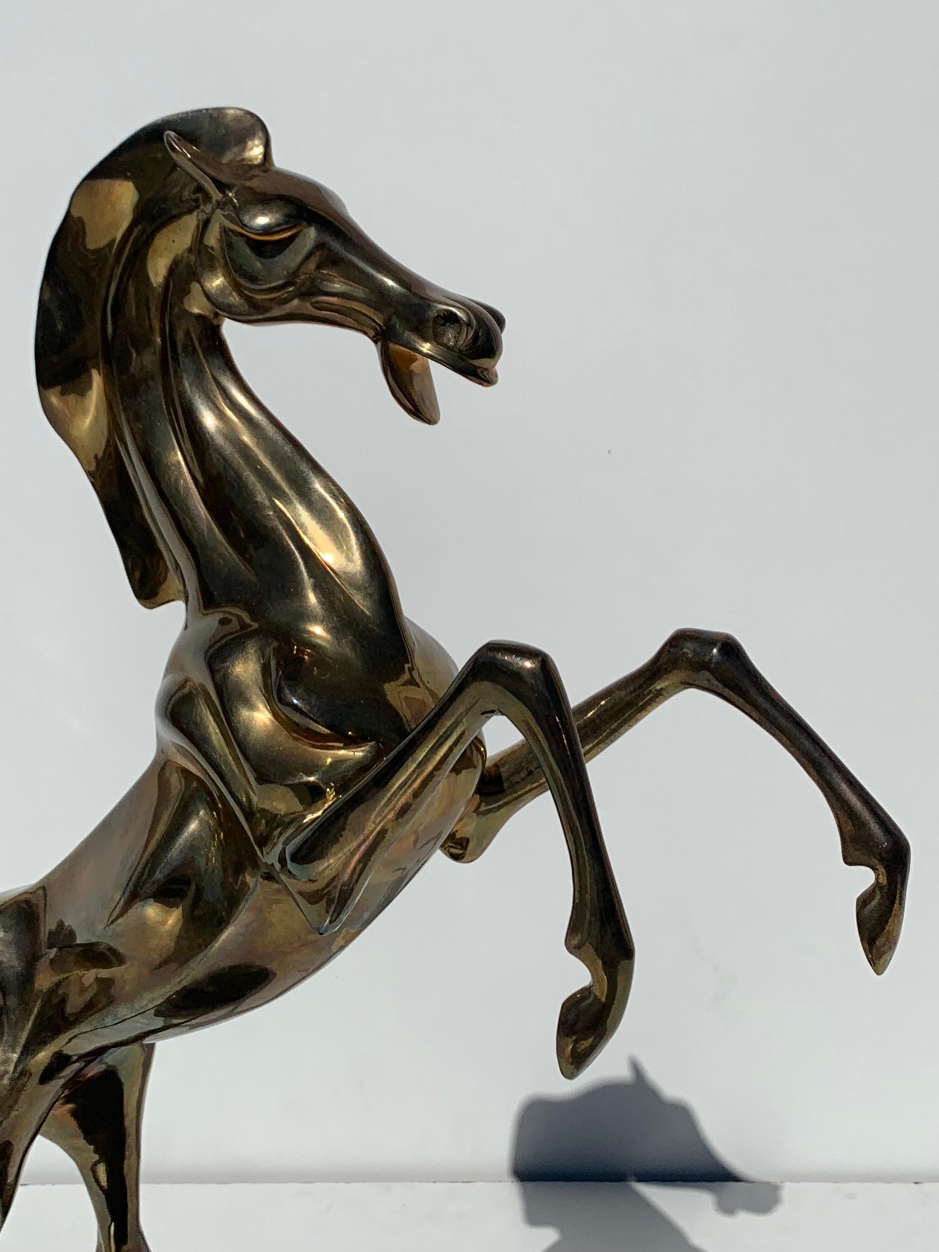 Art Nouveau Style Brass Horse Sculpture For Sale 2