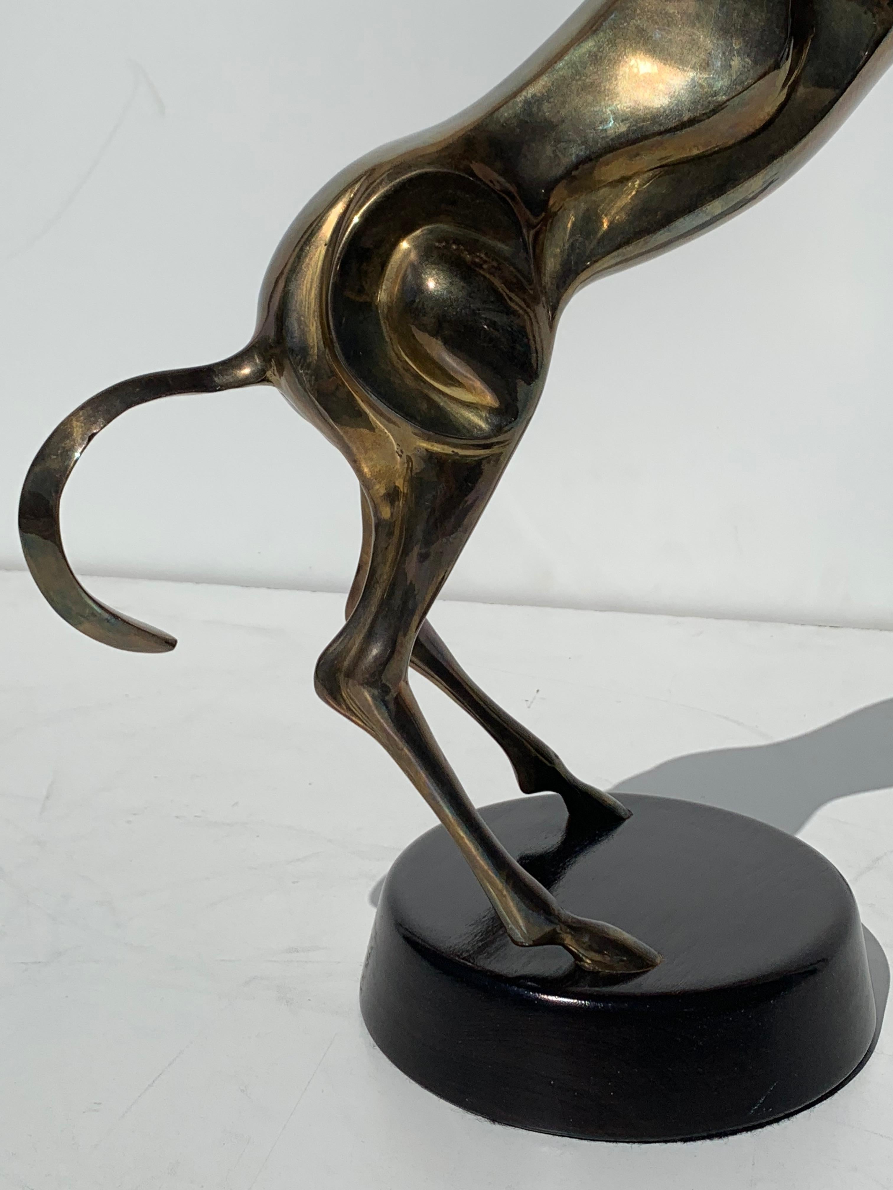 Art Nouveau Style Brass Horse Sculpture For Sale 4