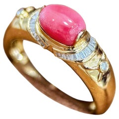 【Conchéa】Bague de perles de Conque Vintage Rose flamboyante - 1.67ct