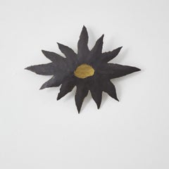 Flaming sun metal wall sconce, UK 20th century