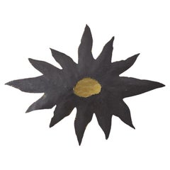 Flaming sun metal wall sconce, UK 20th century