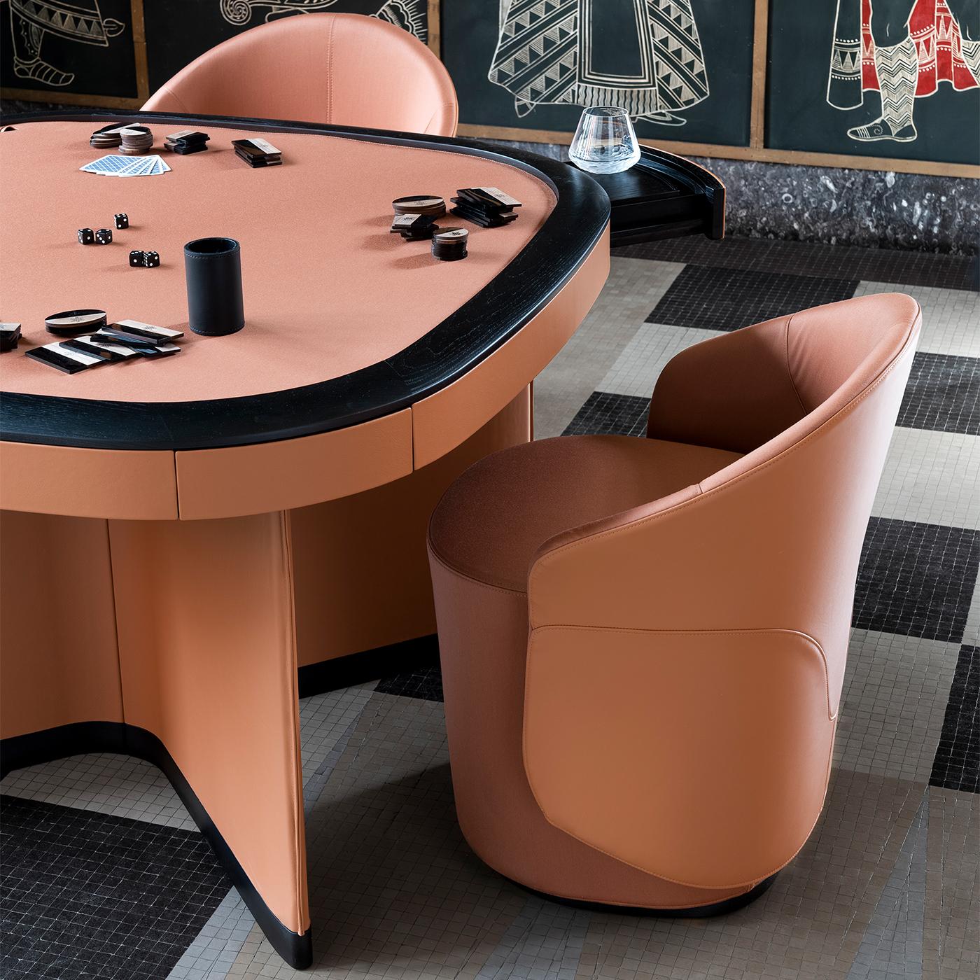 Flamingo Ash Wood and Leather Gaming Table For Sale 1