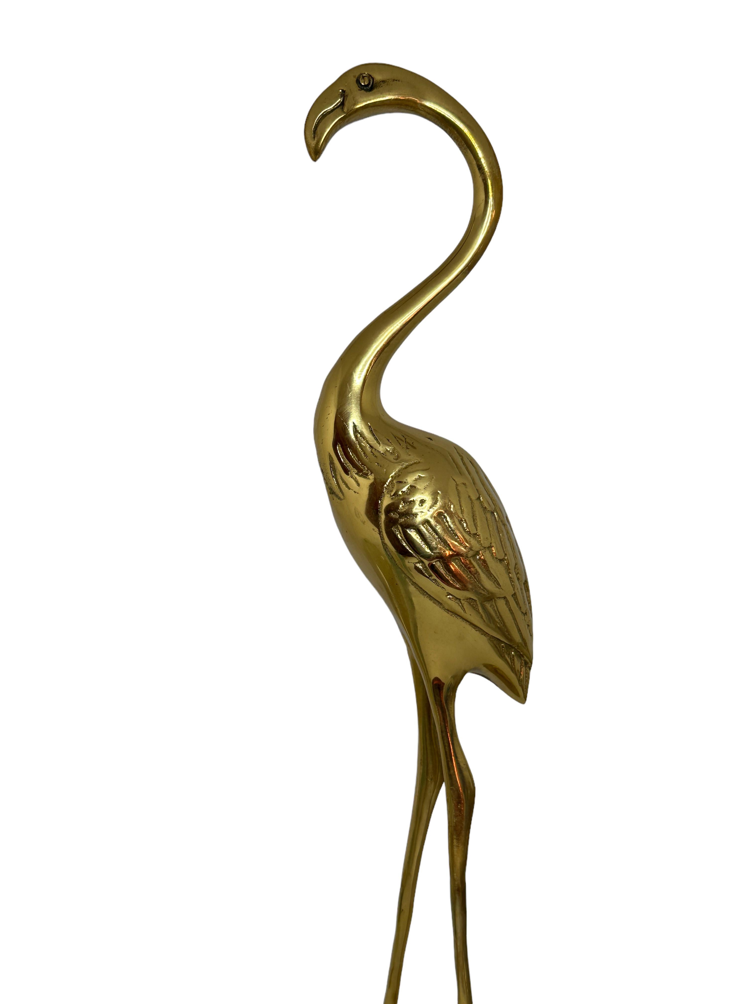 Allemand Sculpture d'oiseau flamboyant en laiton poli vintage, Allemagne, années 1960 en vente