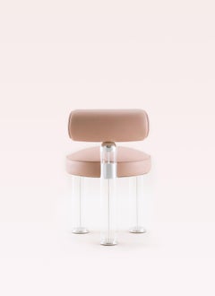 FLAMINGO chair in blush nude leather by MOĆI Collective