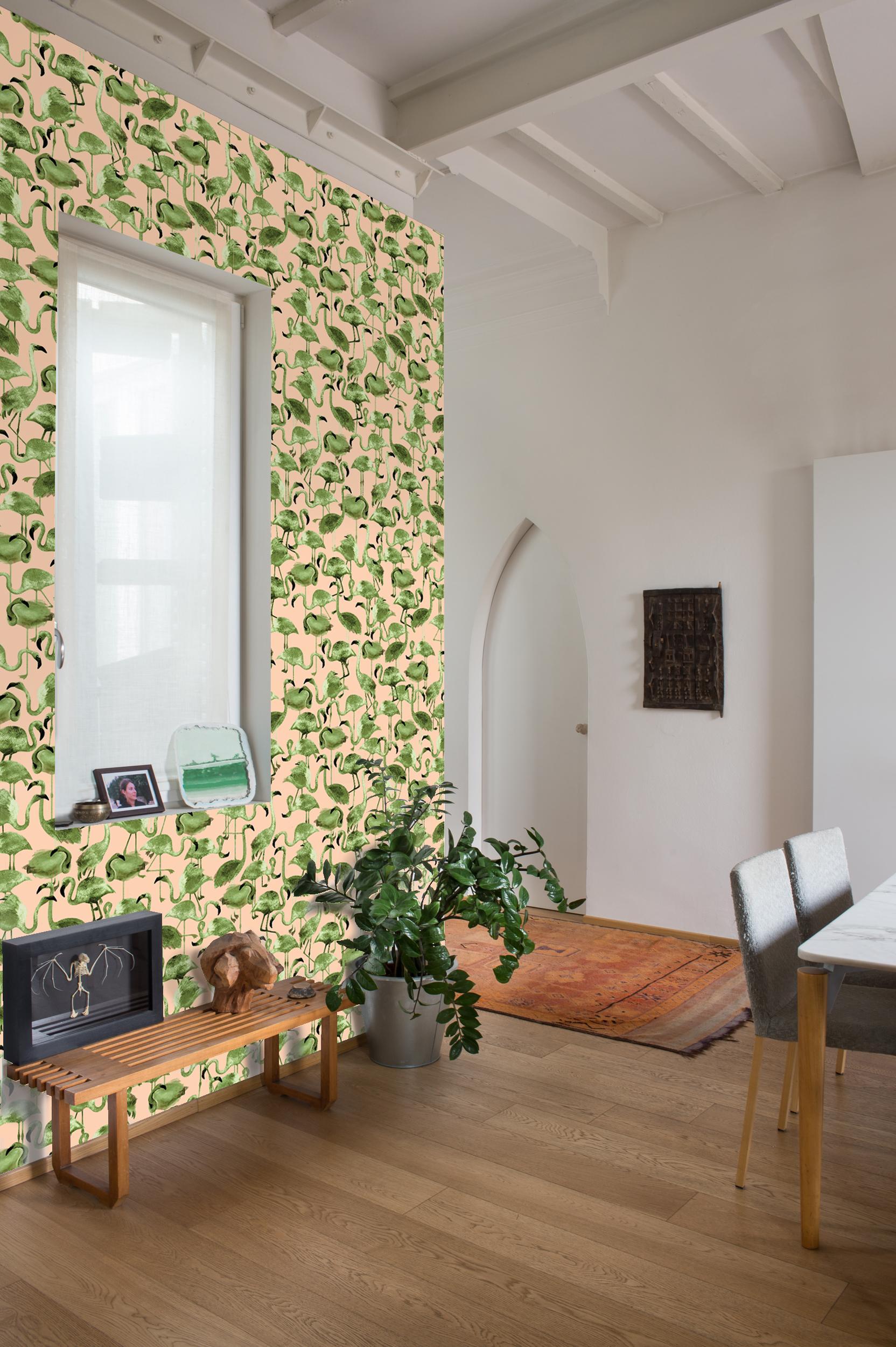 NIVA re-dresses the walls of your home with nature. A collection of wallpapers inspired by traditional artistic techniques. Flamingo is inspired by acrylic tempera painting, while the tropical fruit of the Costa Rica series is made with the graphite