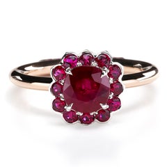 Flamingo Collection Ruby Ring in Rose Gold with Ruby Pave by Leon Mege