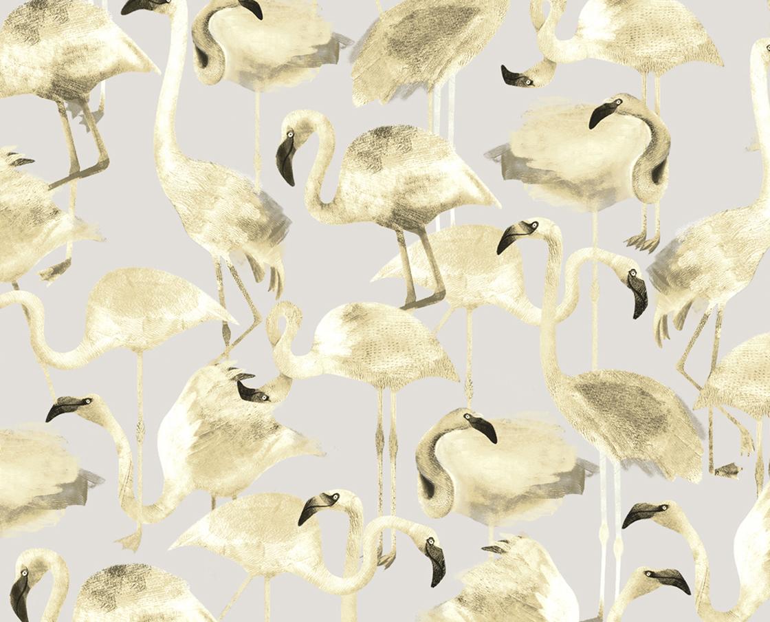 Other Flamingo Grey Wallpaper For Sale
