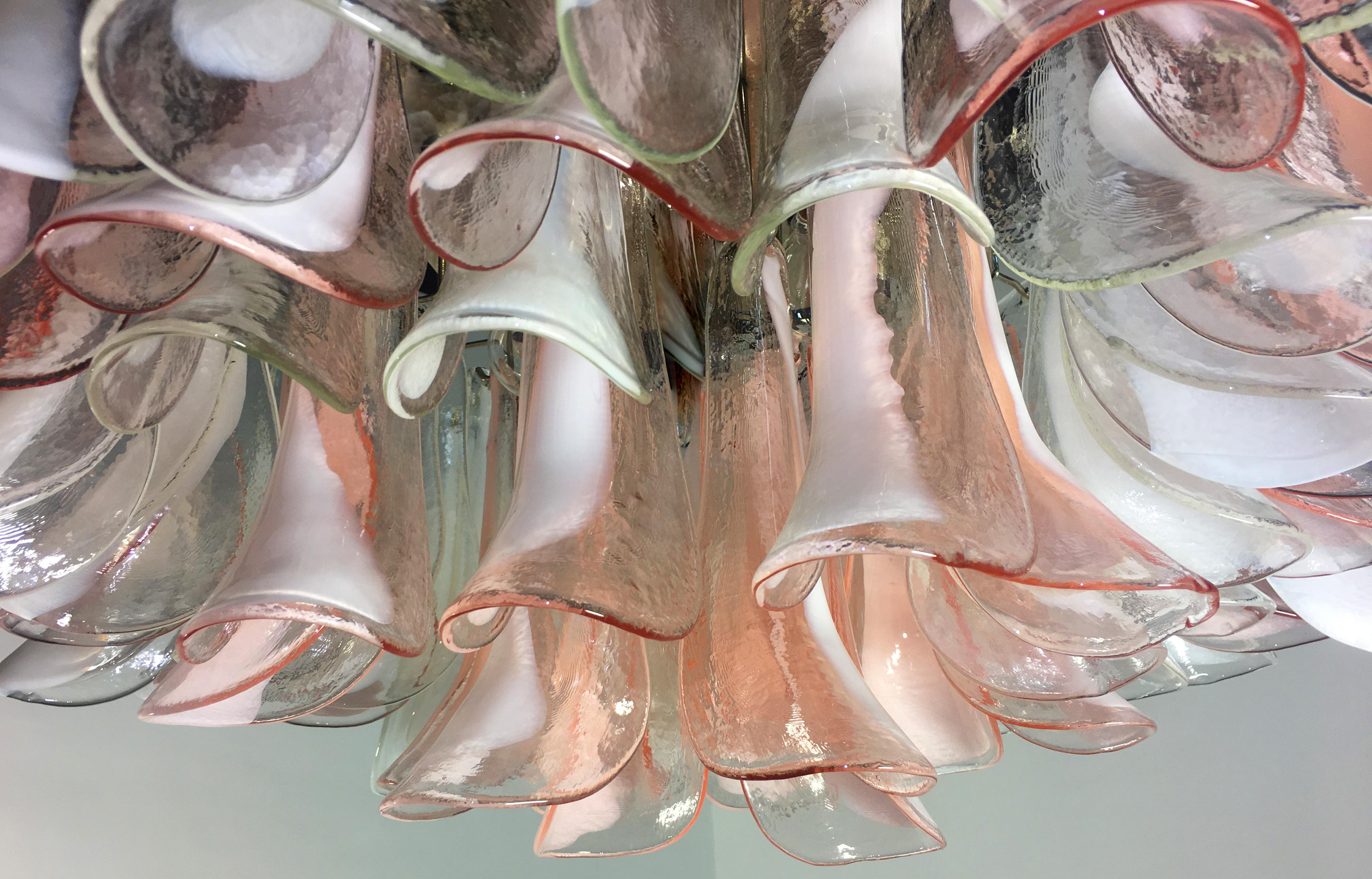 Flamingo' 64 Petal Italian Chandeliers Ceiling Lights, Murano 12