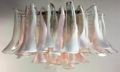 Flamingo' 64 Petal Italian Chandeliers Ceiling Lights, Murano
