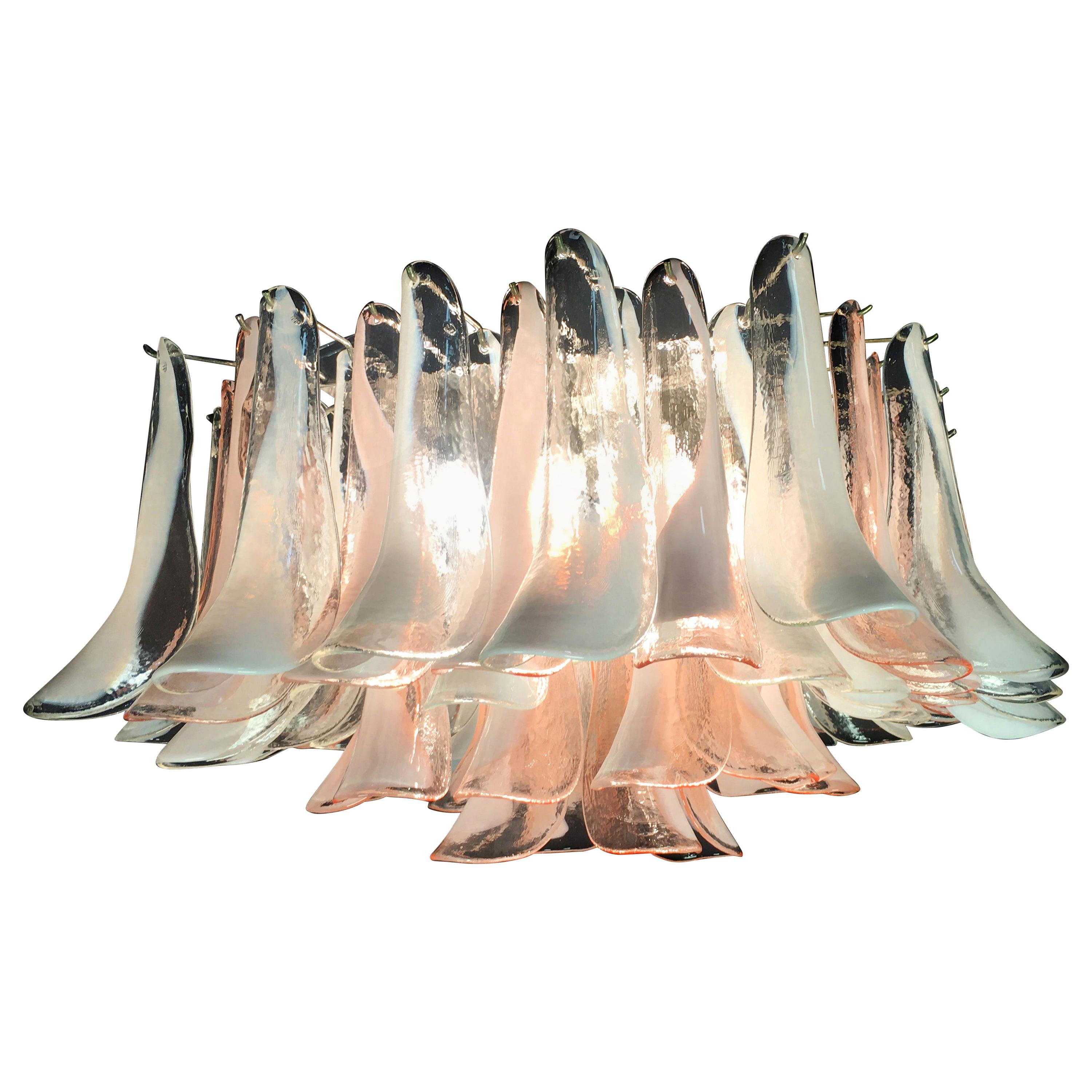 Flamingo' 64 Petal Italian Chandeliers Ceiling Lights, Murano